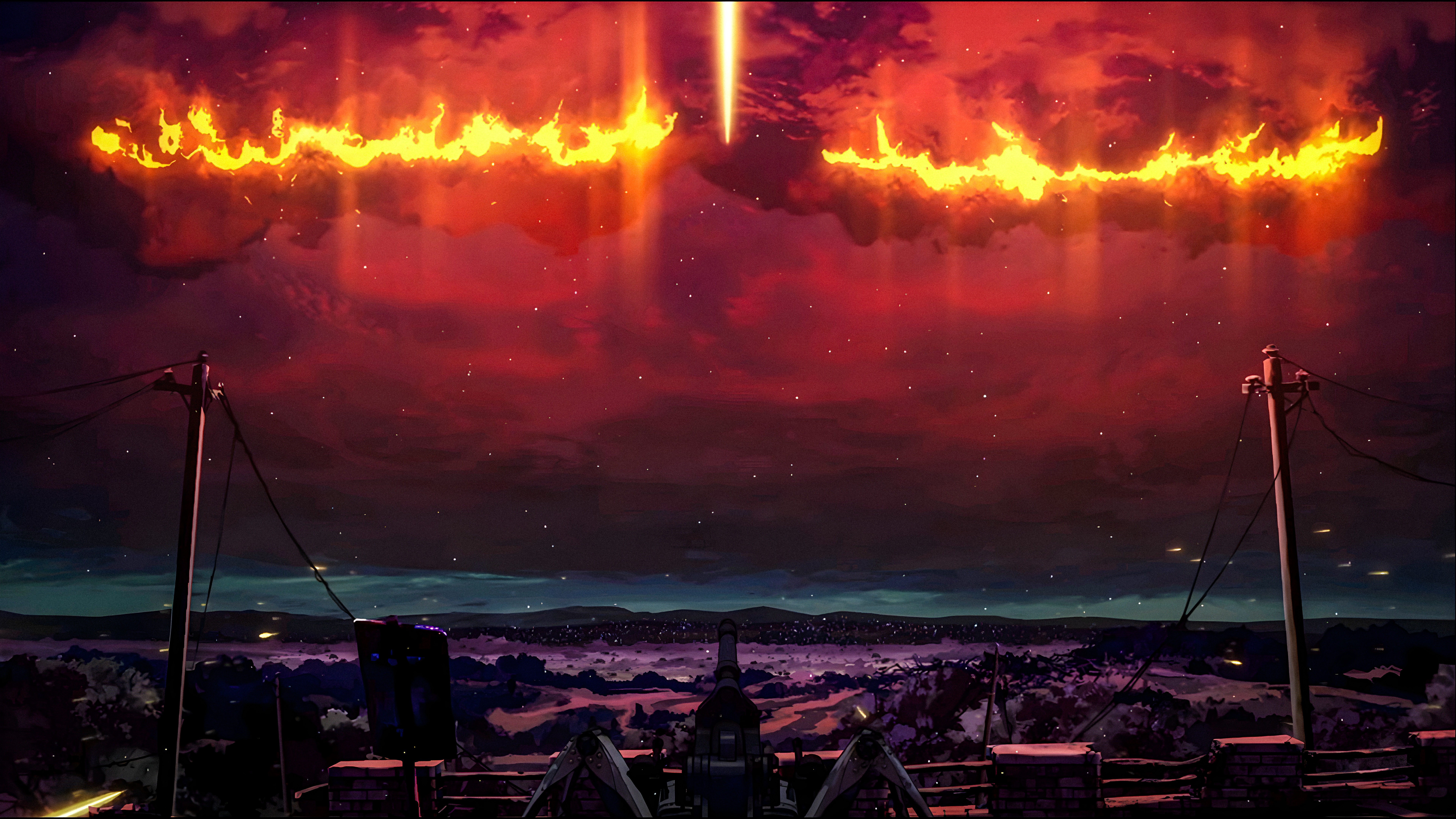 4K Eighty-Six Sky with Fire HD Wallpaper