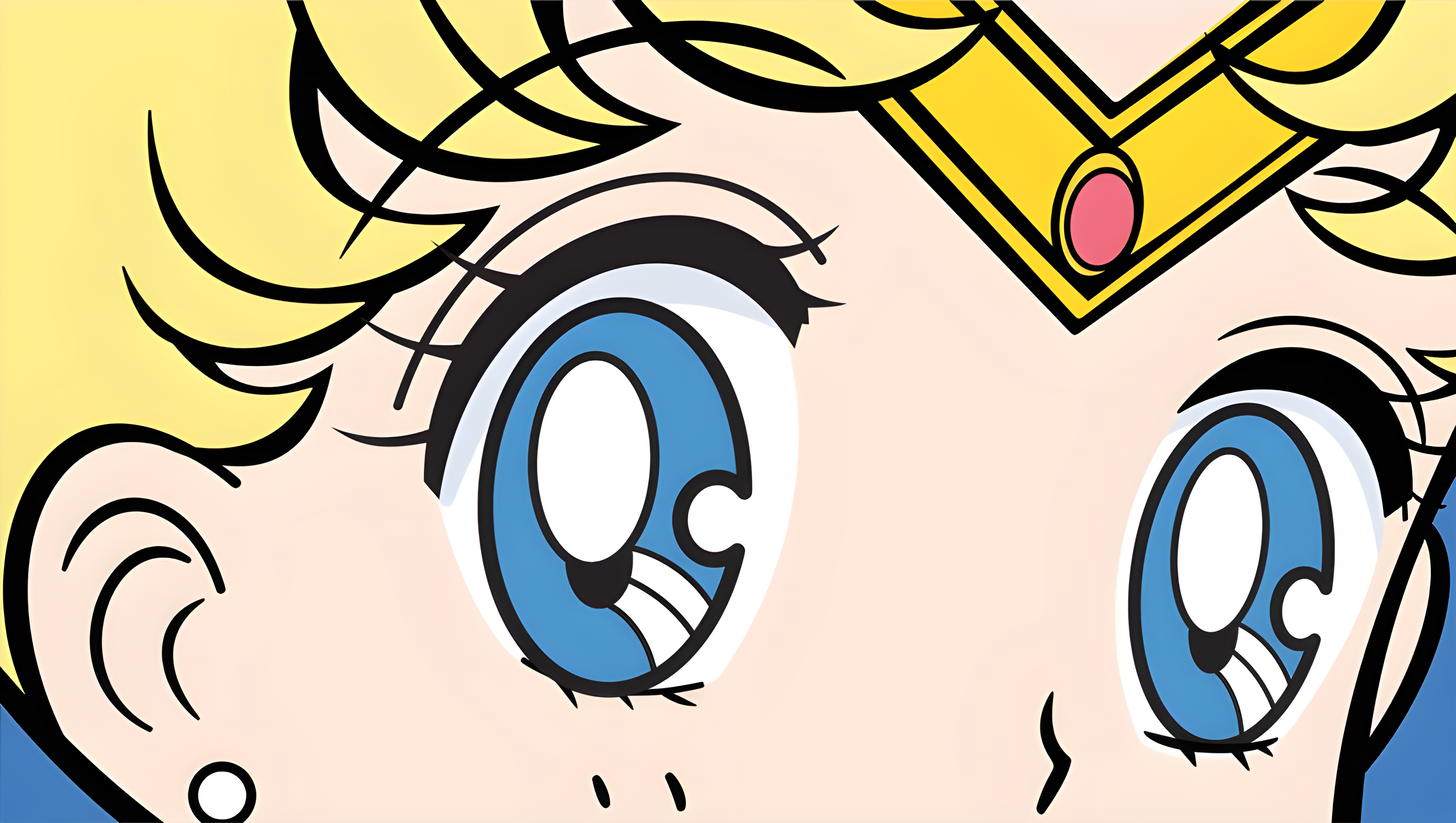 Sailor Moon's Blue Eyes and Blonde Hair HD Wallpaper