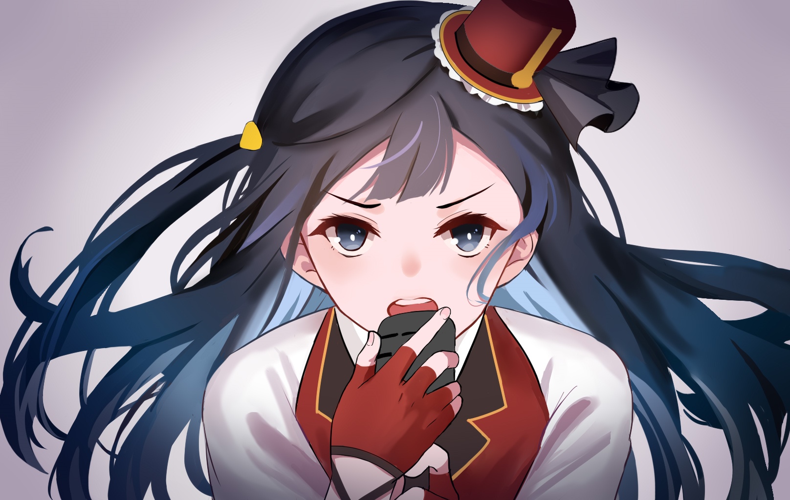 Yuki Setsuna singing into a microphone HD Wallpaper