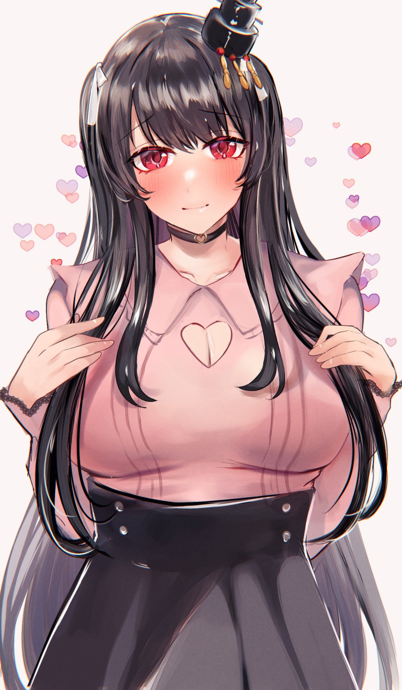 Fusou from Kantai Collection with hearts HD Phone Wallpaper