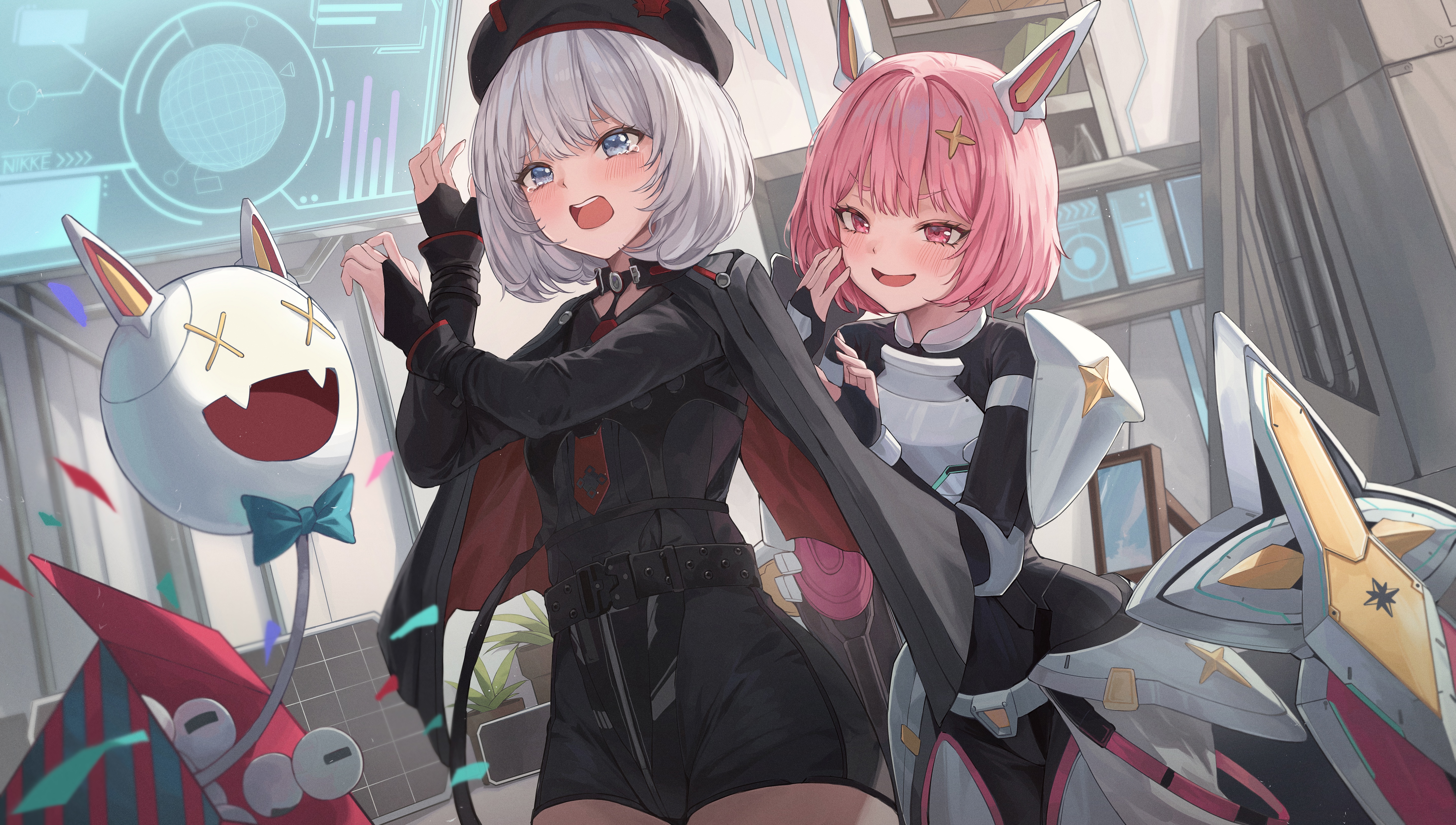 4K Nikke: The Goddess of Victory, two women with confetti HD Wallpaper