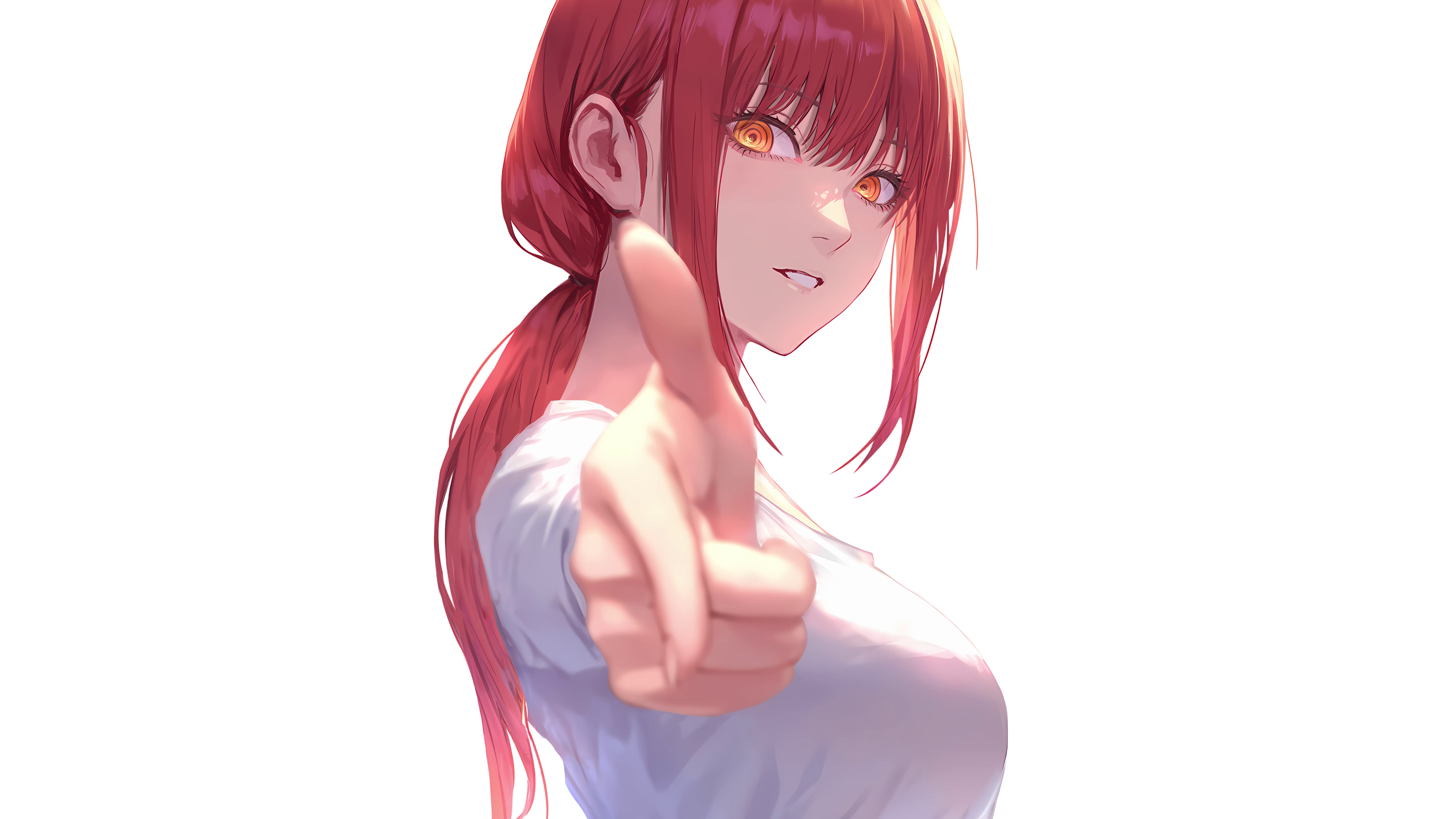 Makima from Chainsaw Man giving a finger gun HD Wallpaper
