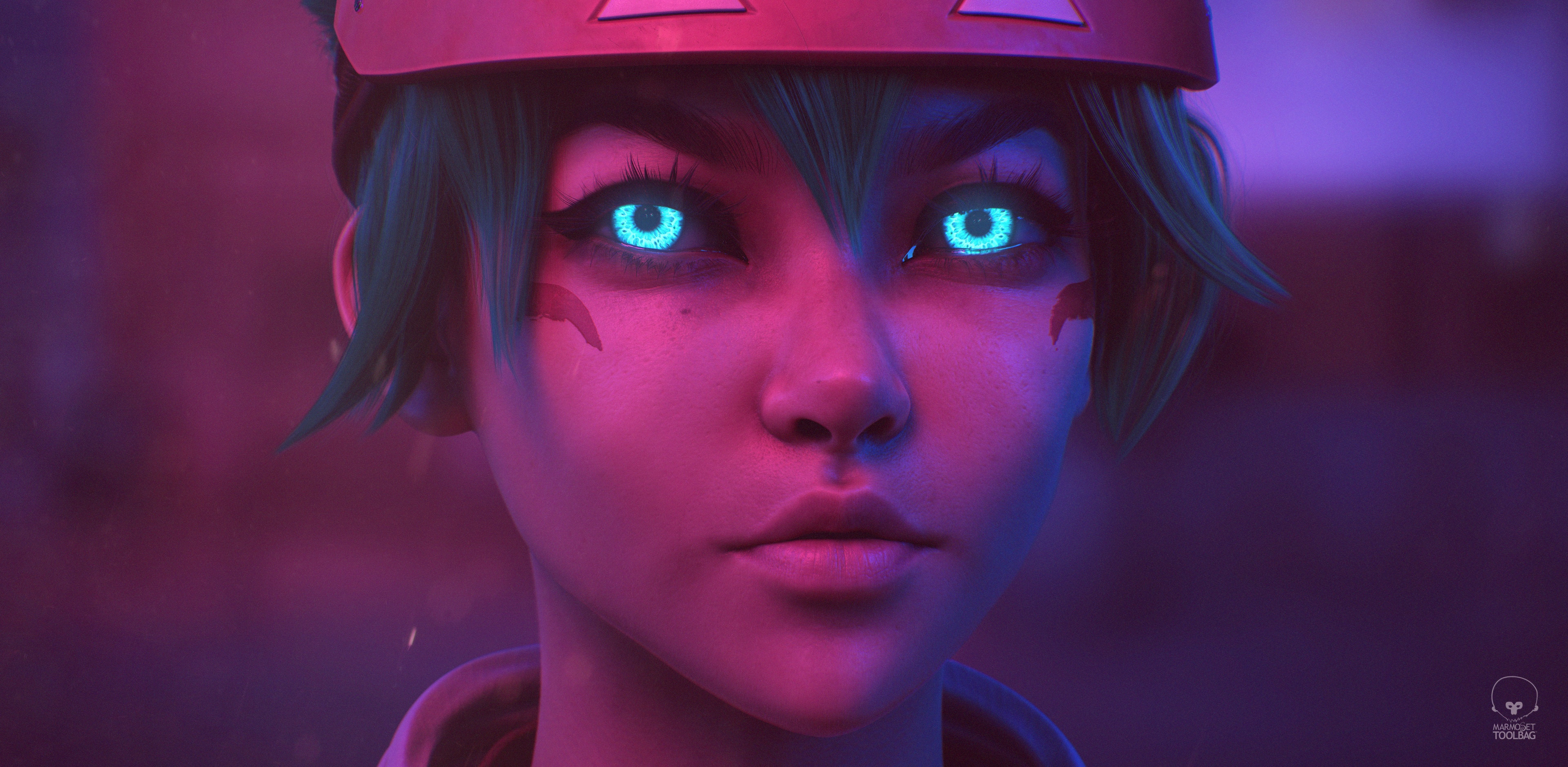 4K Kiriko with Glowing Eyes and Face Paint HD Wallpaper