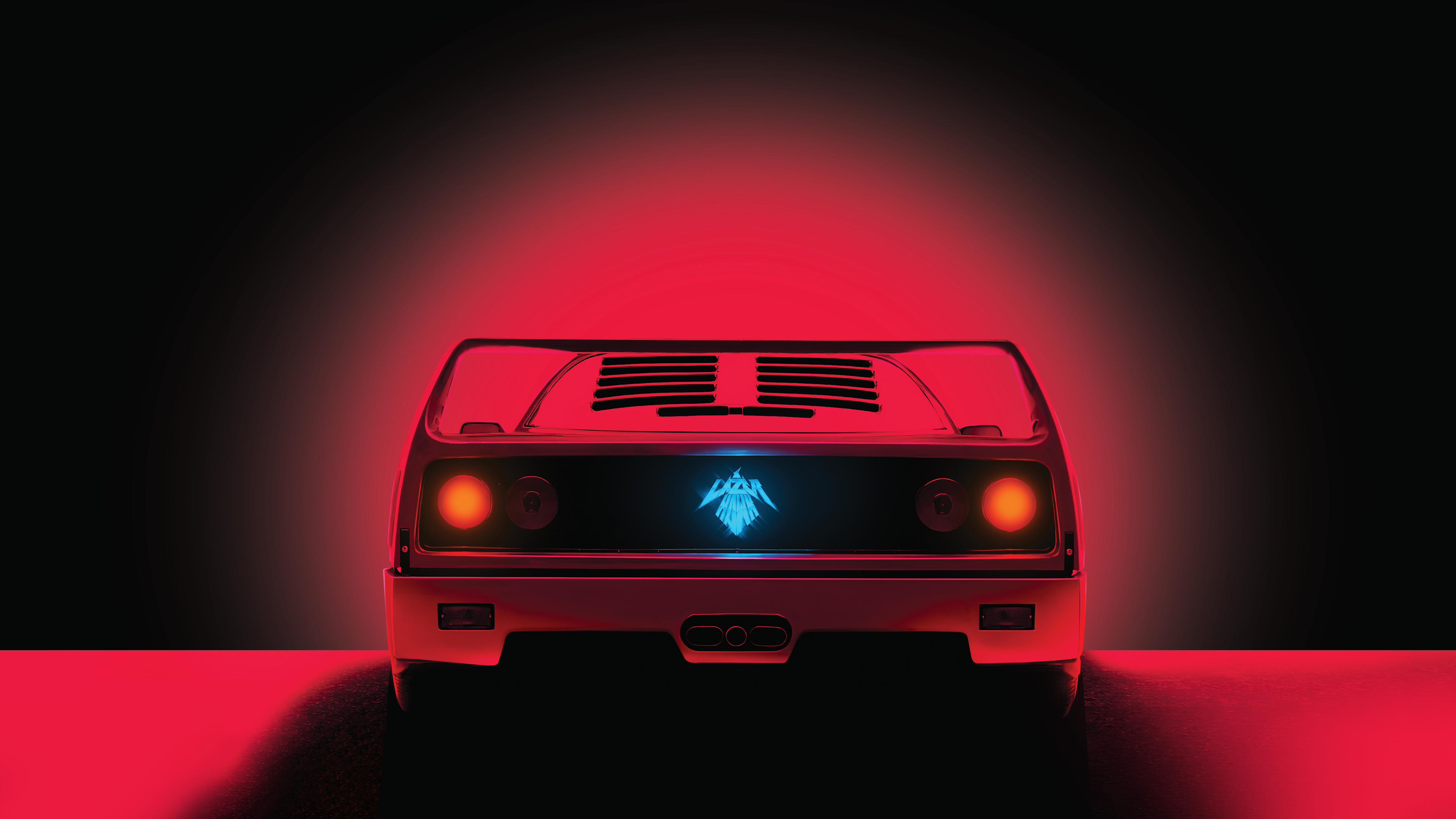 4K Rear View of a Red Ferrari F40 Competizione HD Wallpaper