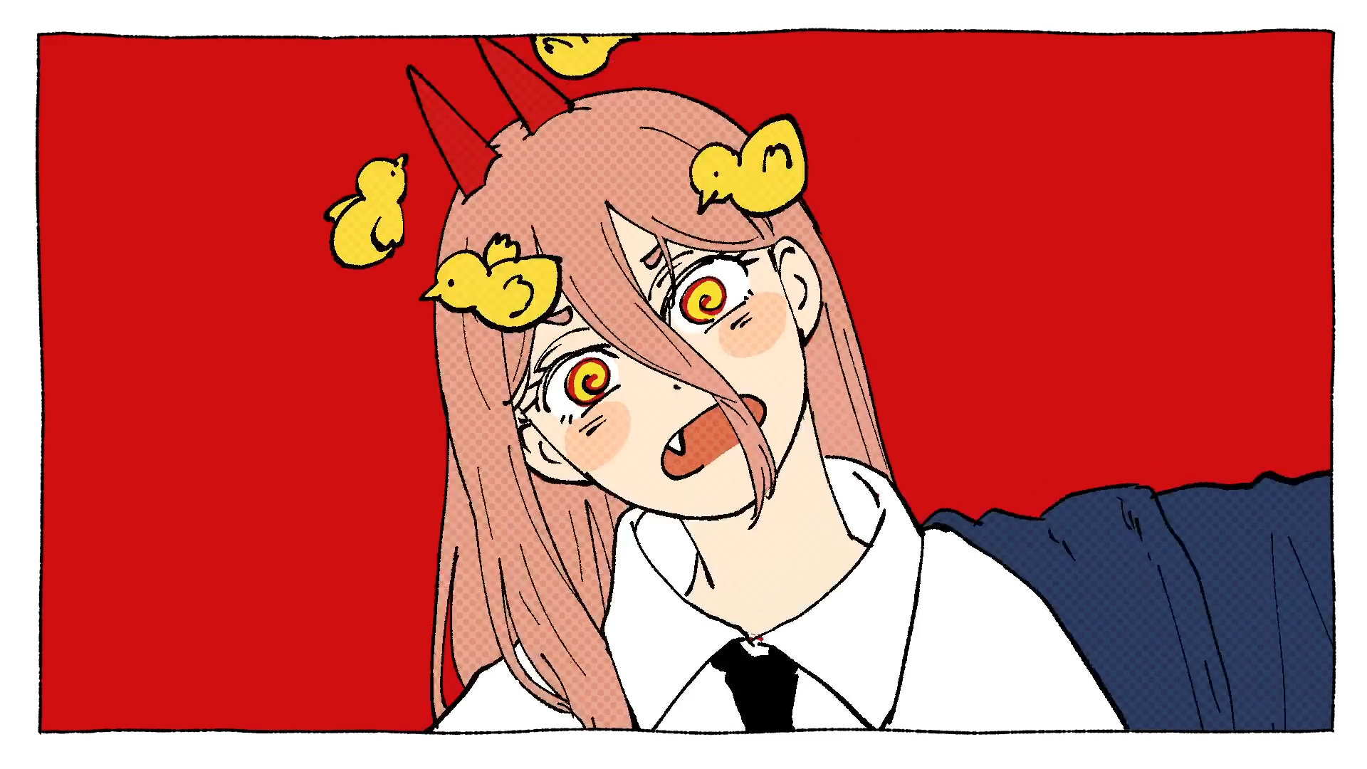 Power from Chainsaw Man with chicks HD Wallpaper