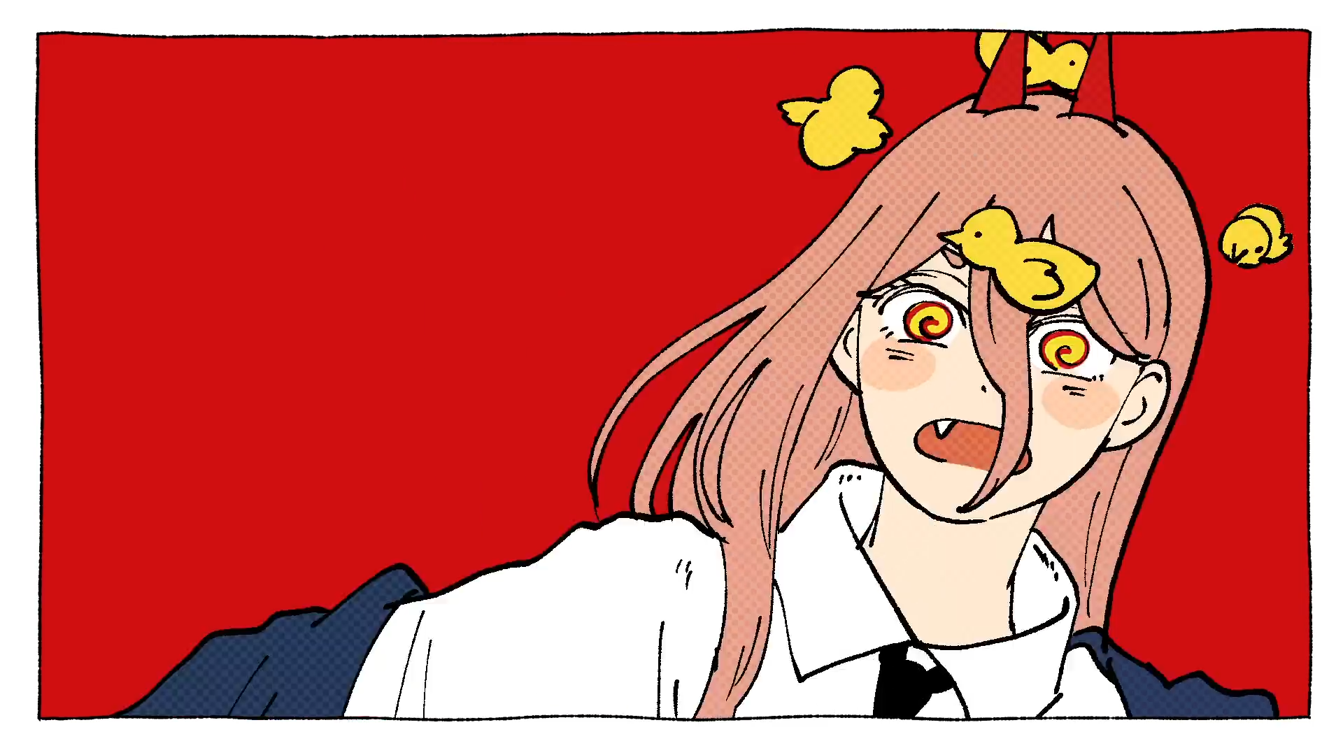 Power from Chainsaw Man with chicks HD Wallpaper