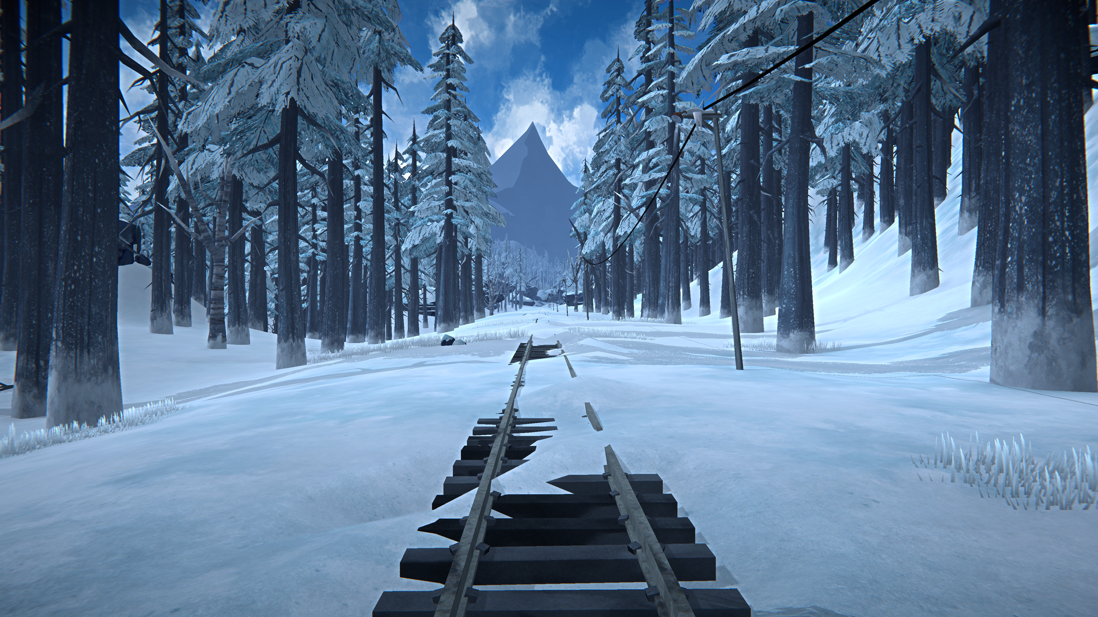 The Long Dark 4K Snow Train Tracks HD Wallpaper