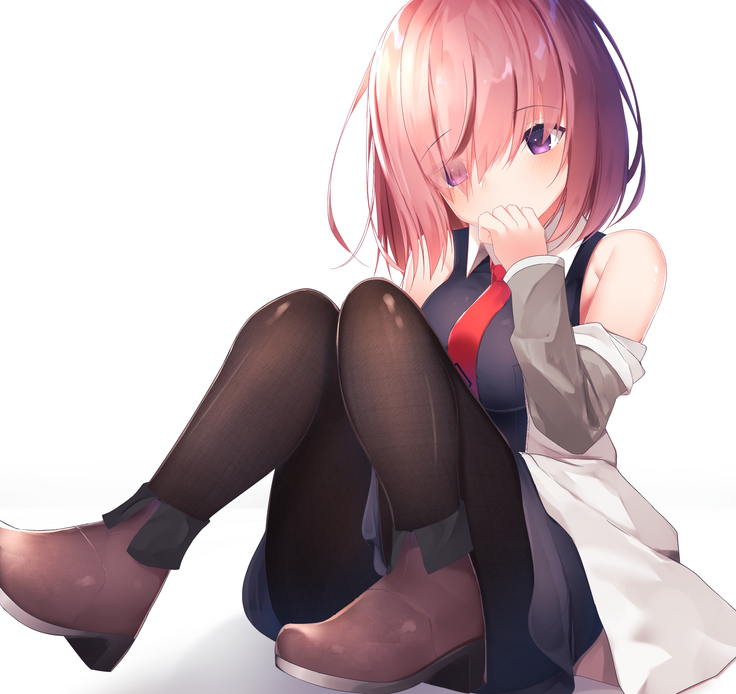 Mash Kyrielight from Fate/Grand Order sitting down HD Wallpaper