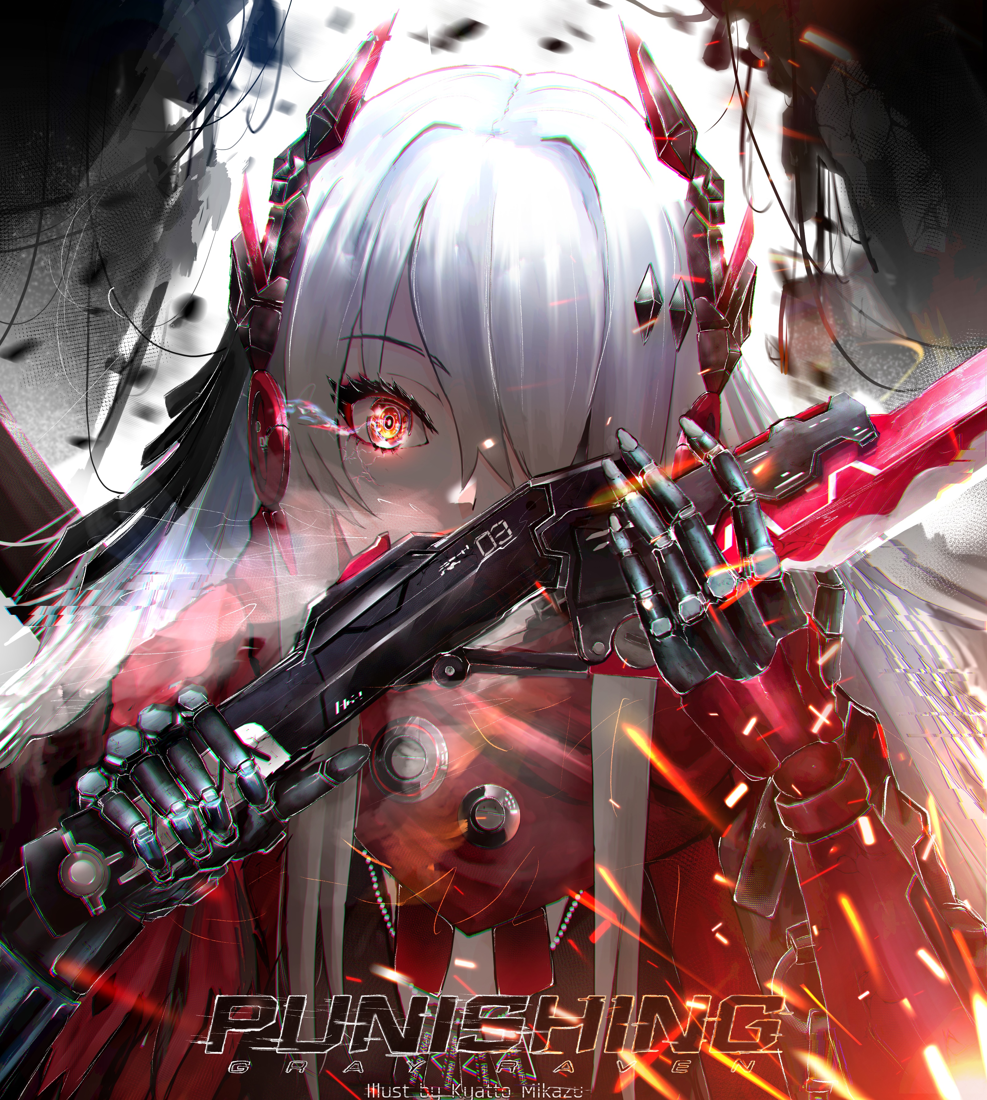 Punishing: Gray Raven Alpha with cybernetic arm HD Phone Wallpaper