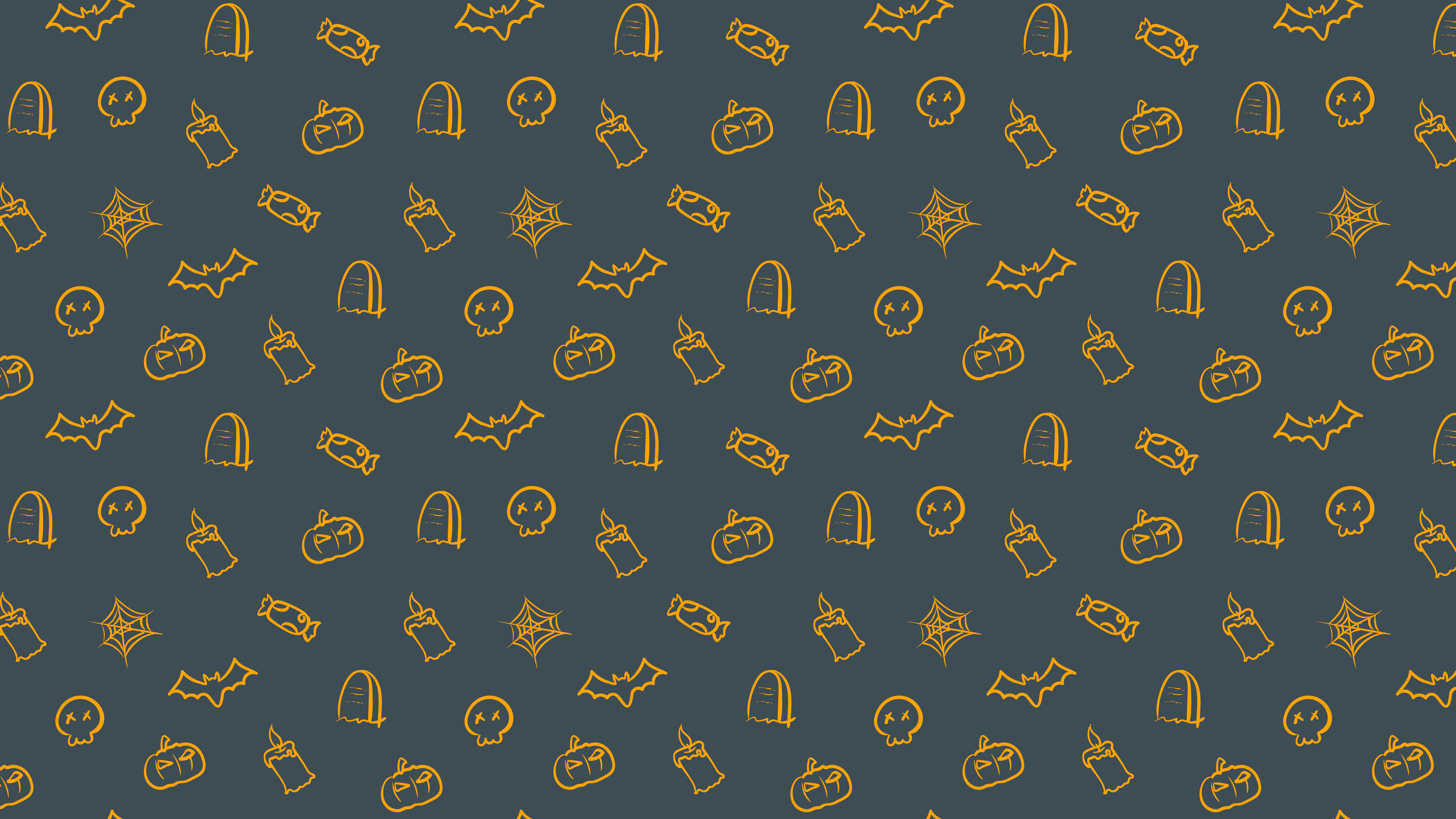 Halloween pattern with pumpkins, bats, and skulls HD Wallpaper