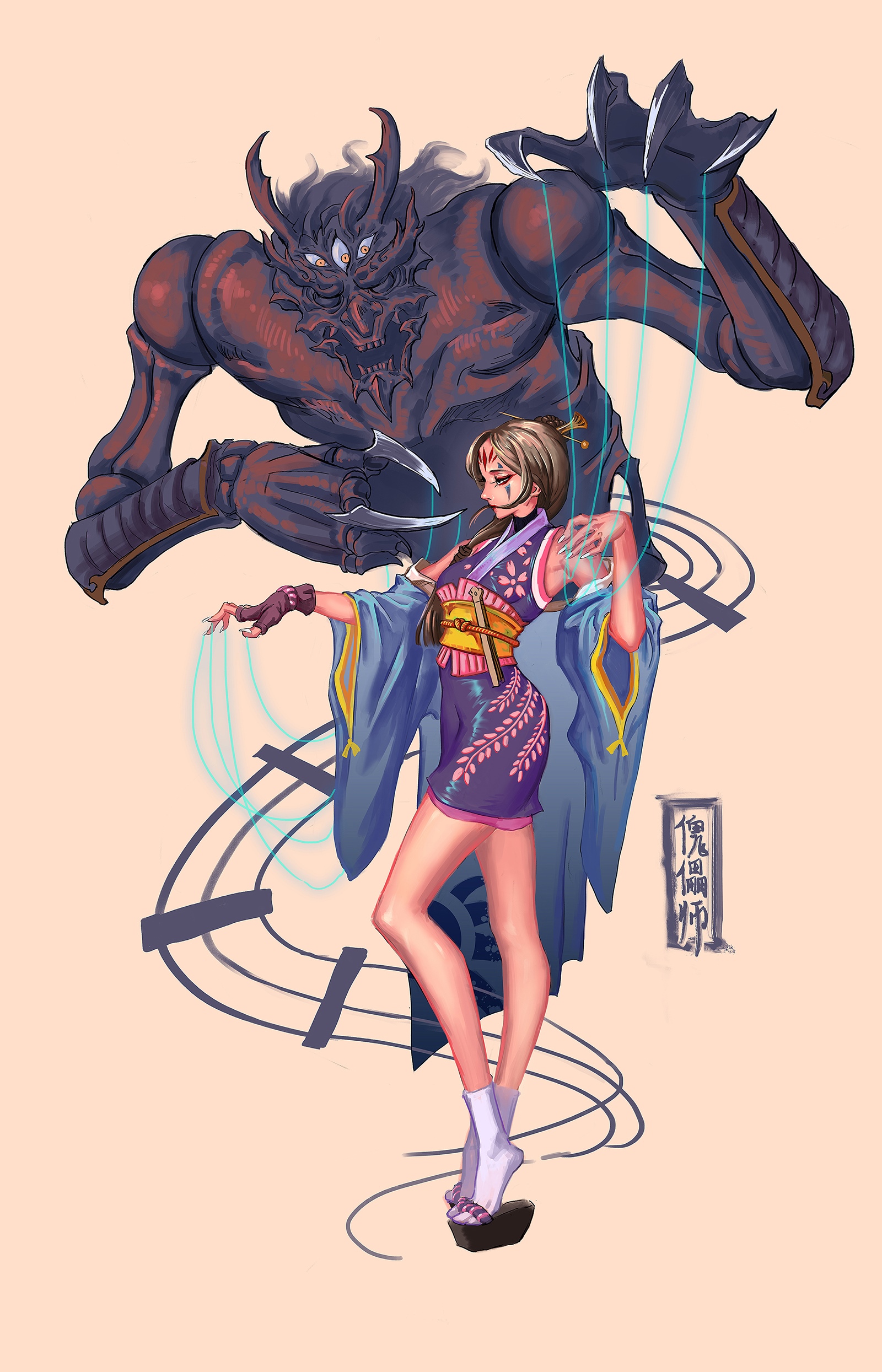 Onmyoji puppet girl controlled by a demon HD Phone Wallpaper
