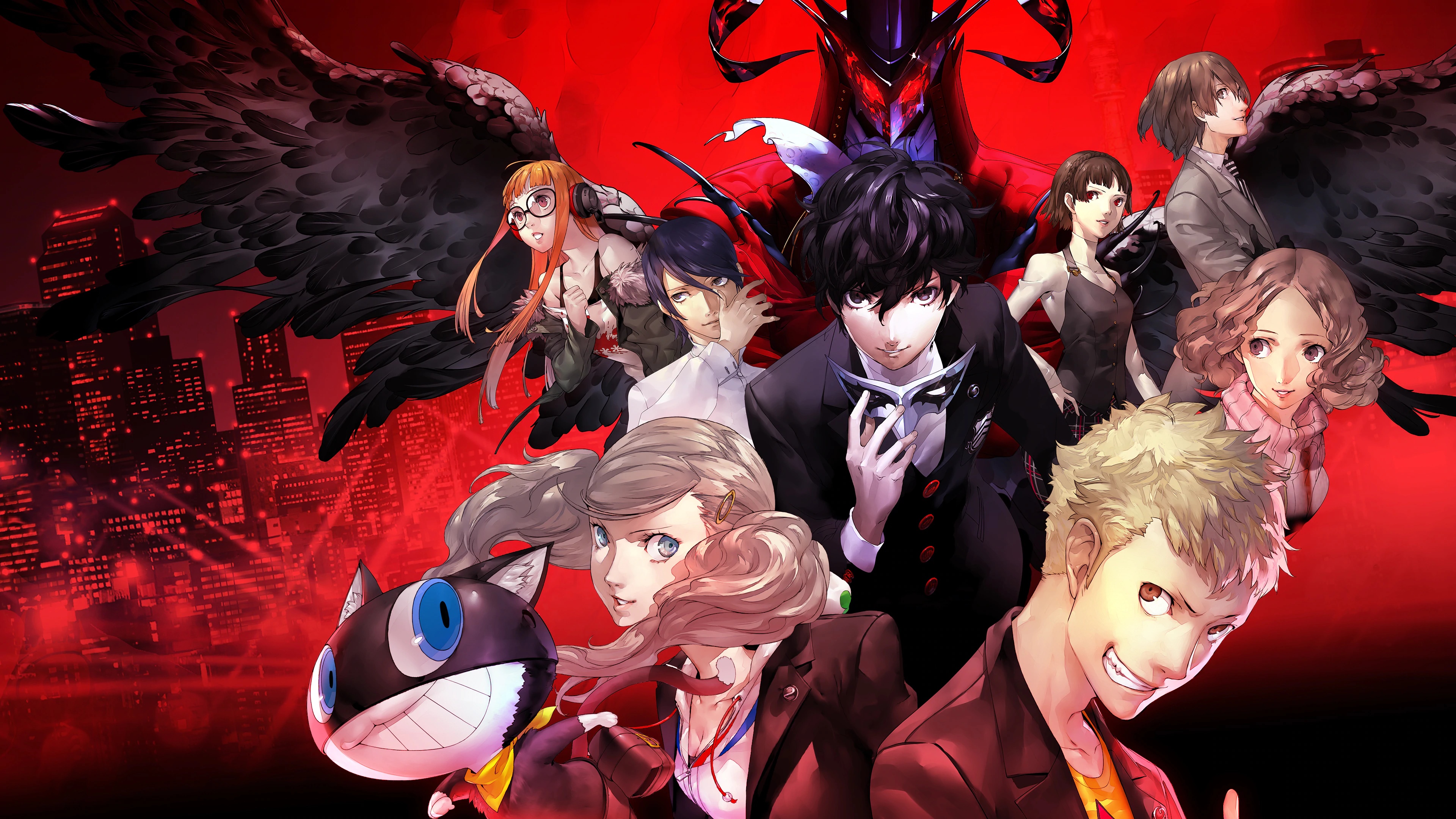 Persona 5 Phantom Thieves with Wings and Mask HD Wallpaper