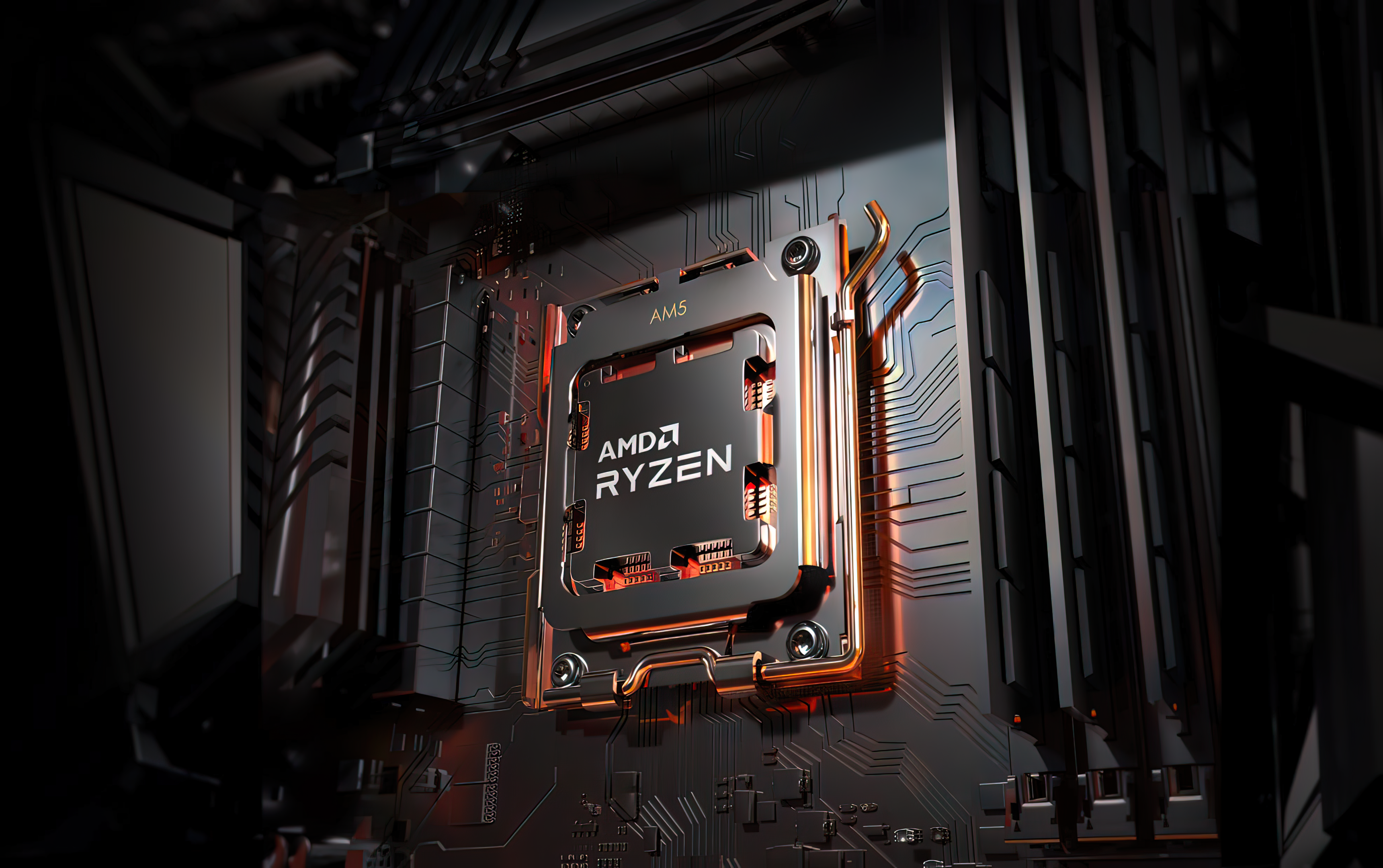 AMD Ryzen CPU on AM5 Motherboard HD Wallpaper