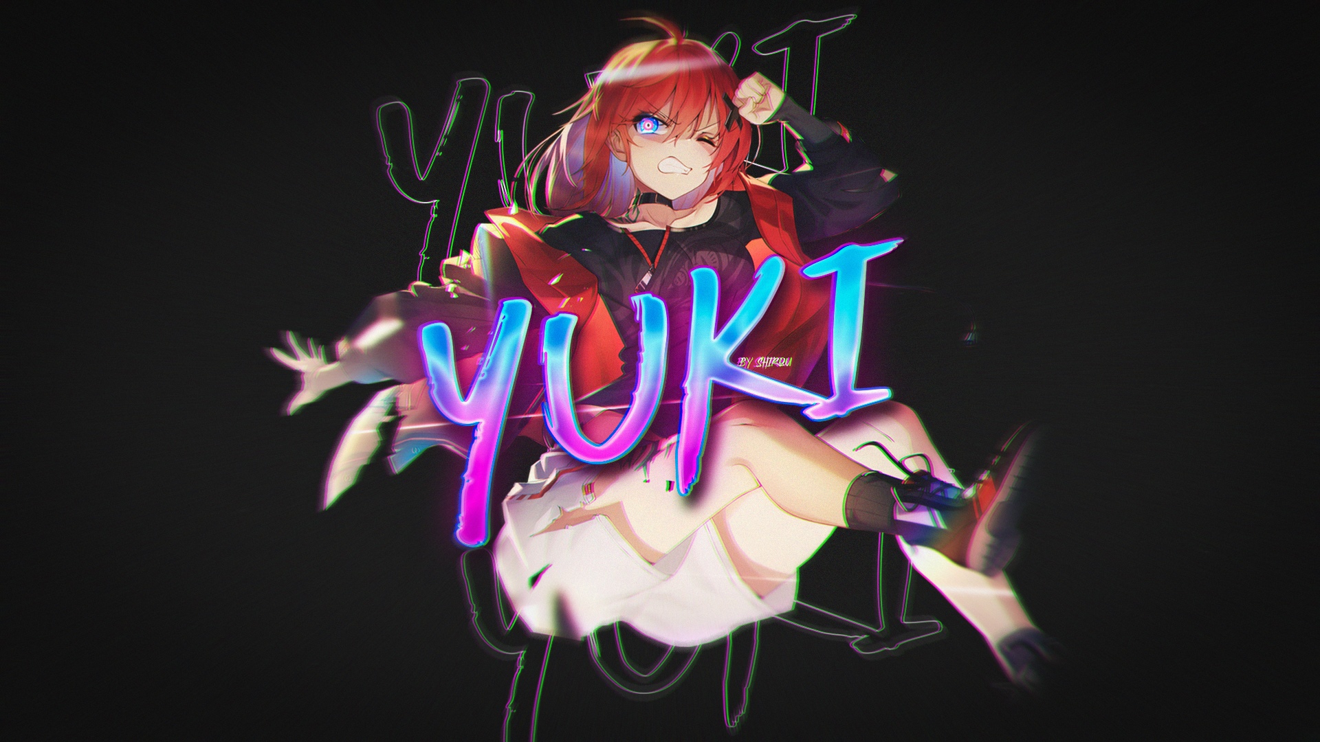 Yuki anime girl with red jacket HD Wallpaper