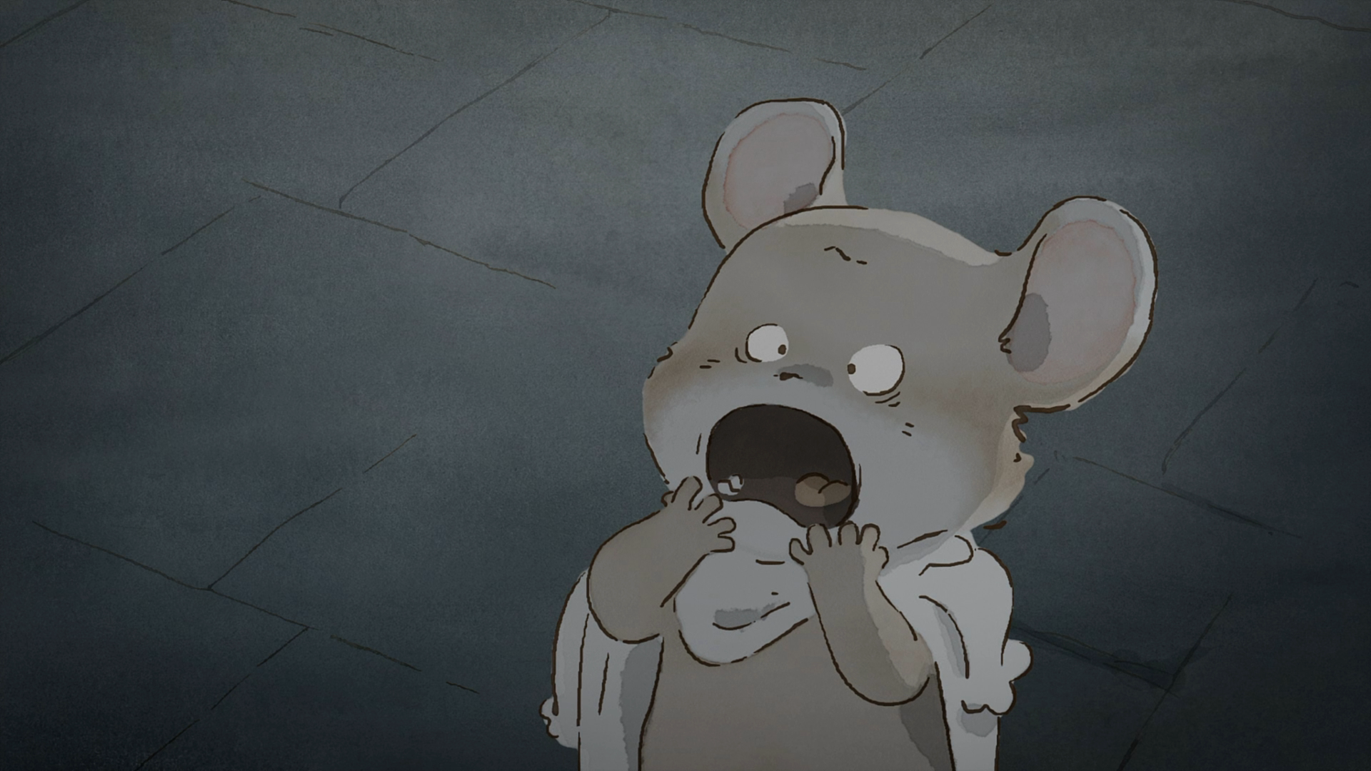 Ernest & Celestine: A frightened mouse in a watercolor style HD Wallpaper