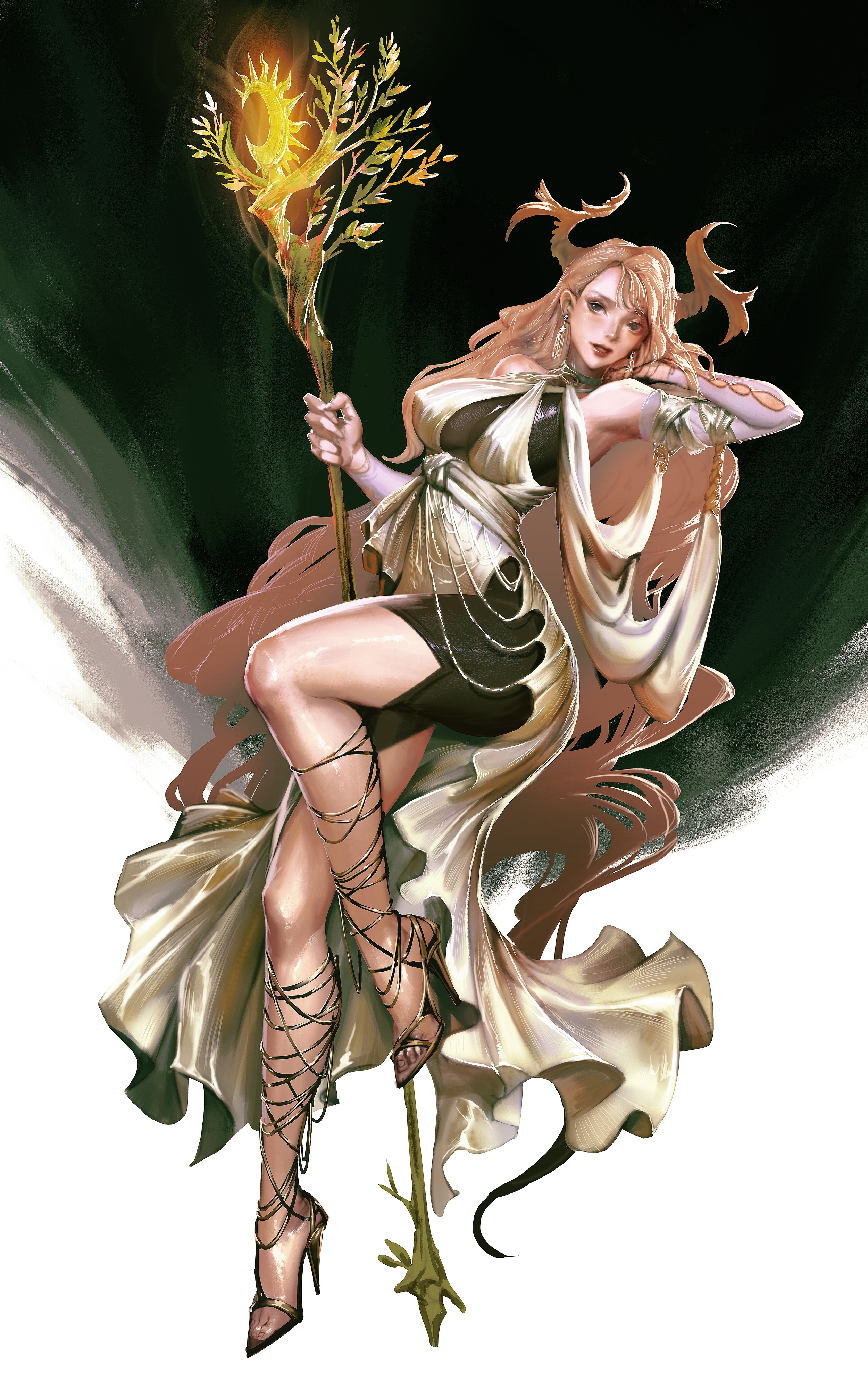 Yangmie Mieyi with blonde hair and heels HD Phone Wallpaper