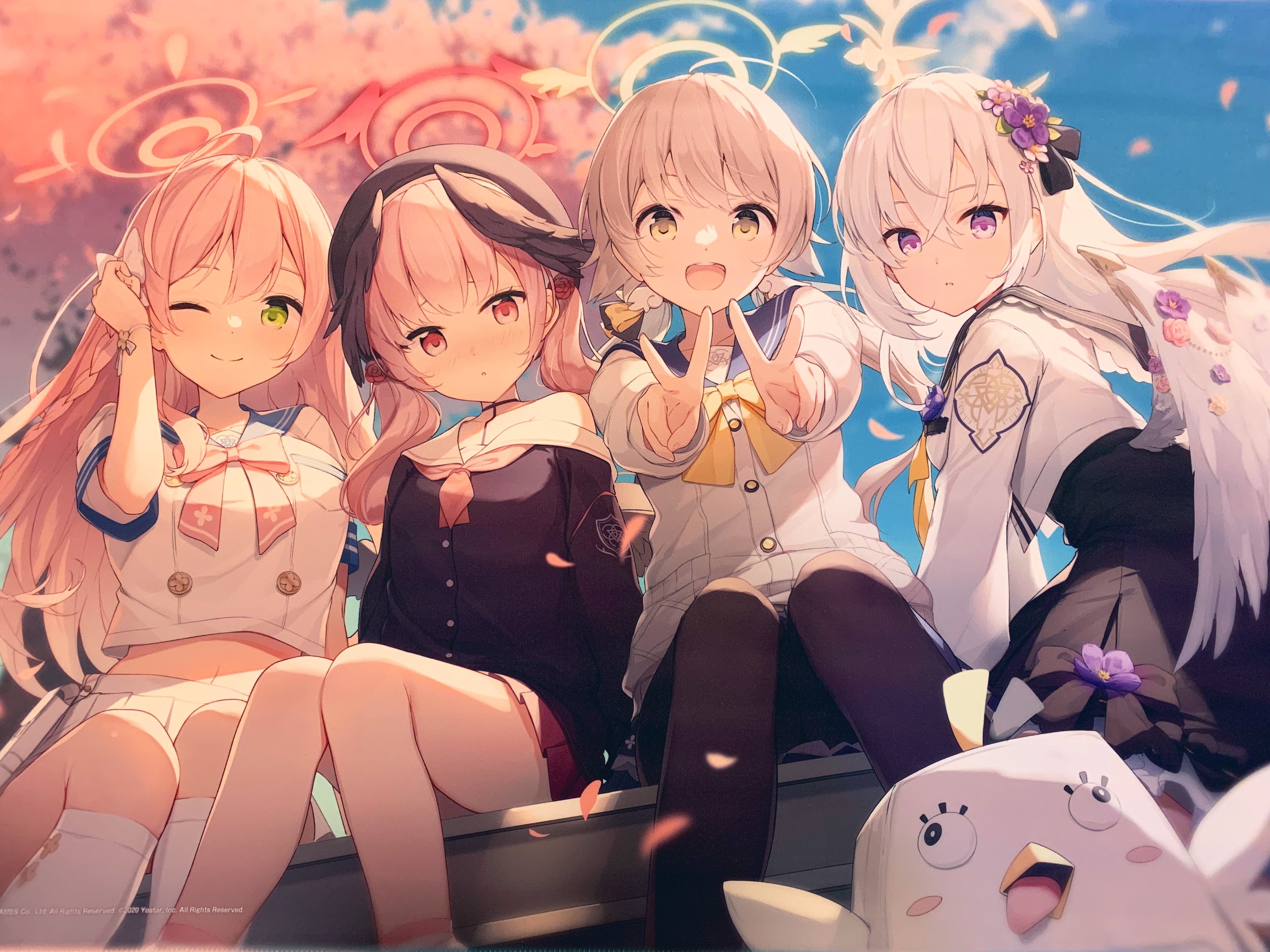 Blue Archive: Hanako, Koharu, Hifumi, Azusa HD Wallpaper