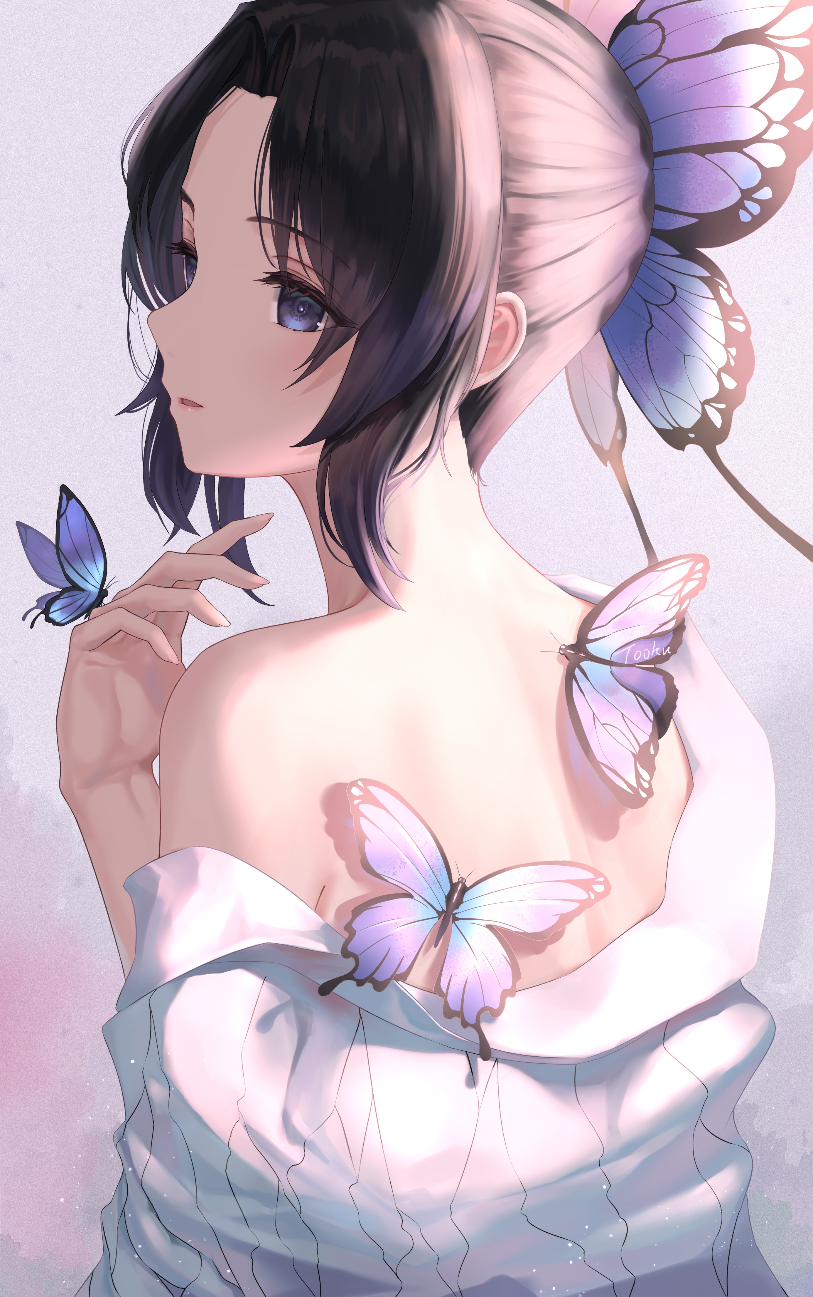 Kochou Shinobu with Butterflies HD Phone Wallpaper