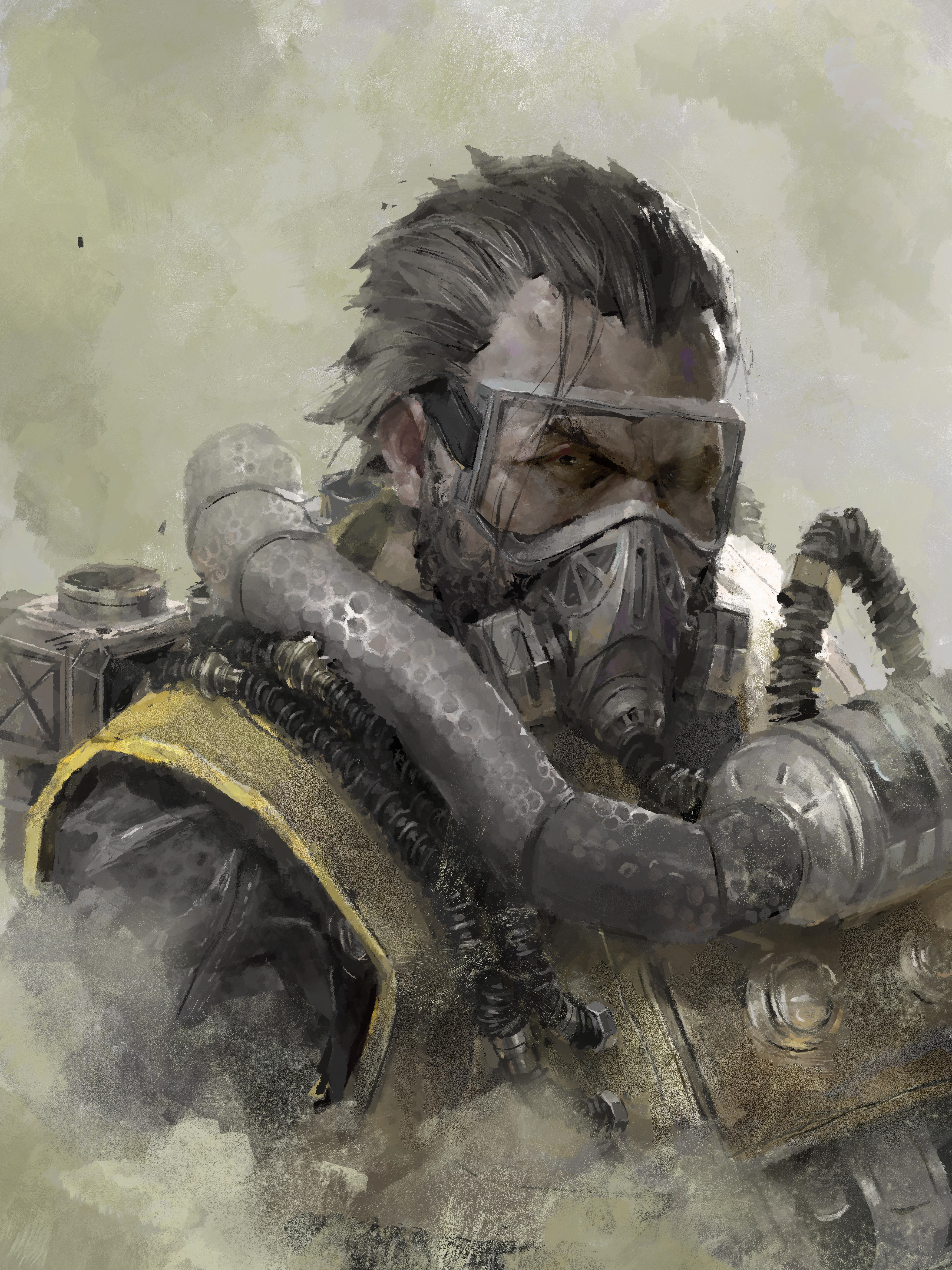 4K Caustic from Apex Legends wearing a gas mask HD Phone Wallpaper