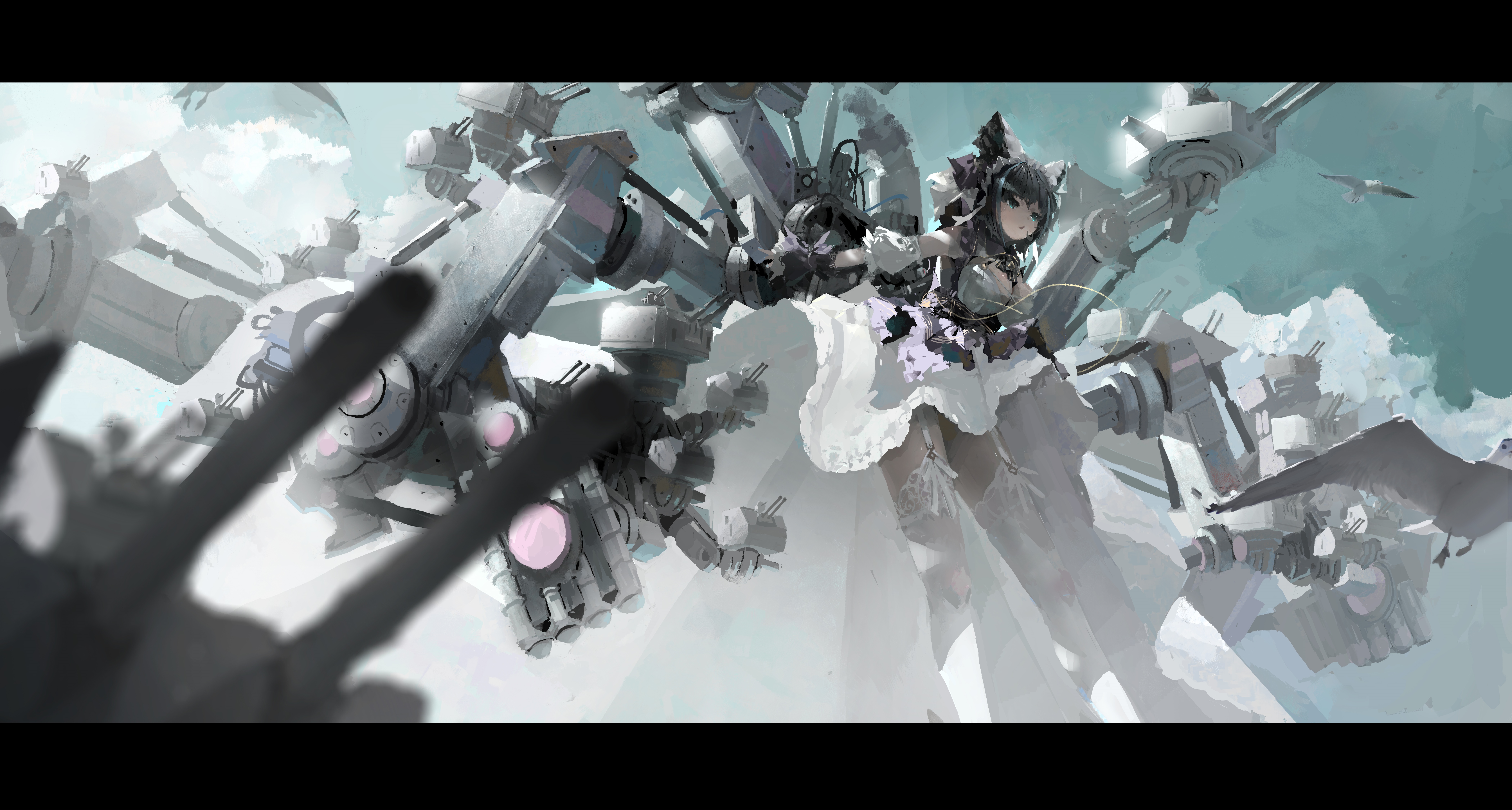 4K Azur Lane Cheshire with mechanical structures HD Wallpaper