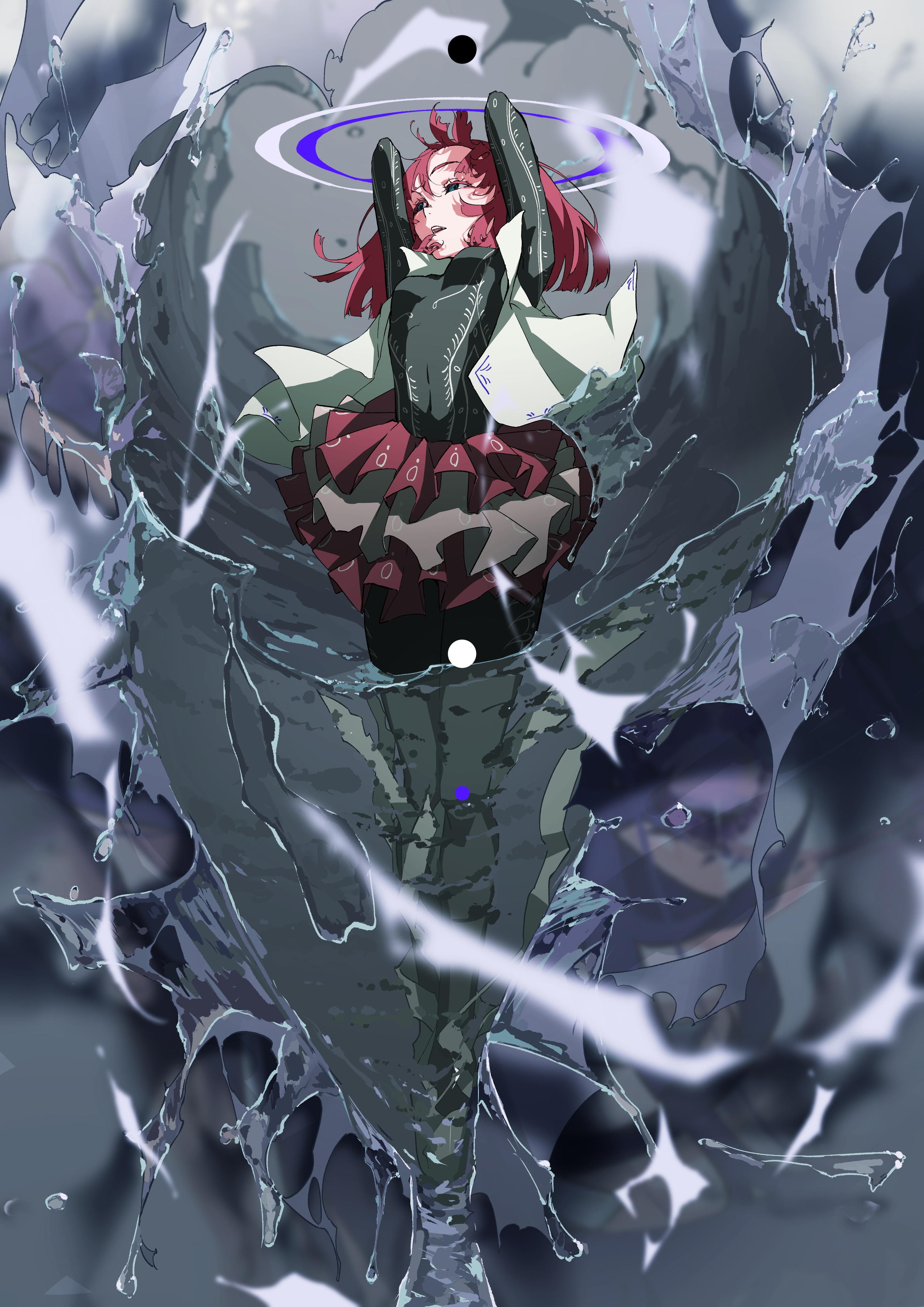 Anime girl with pink hair in water HD Phone Wallpaper