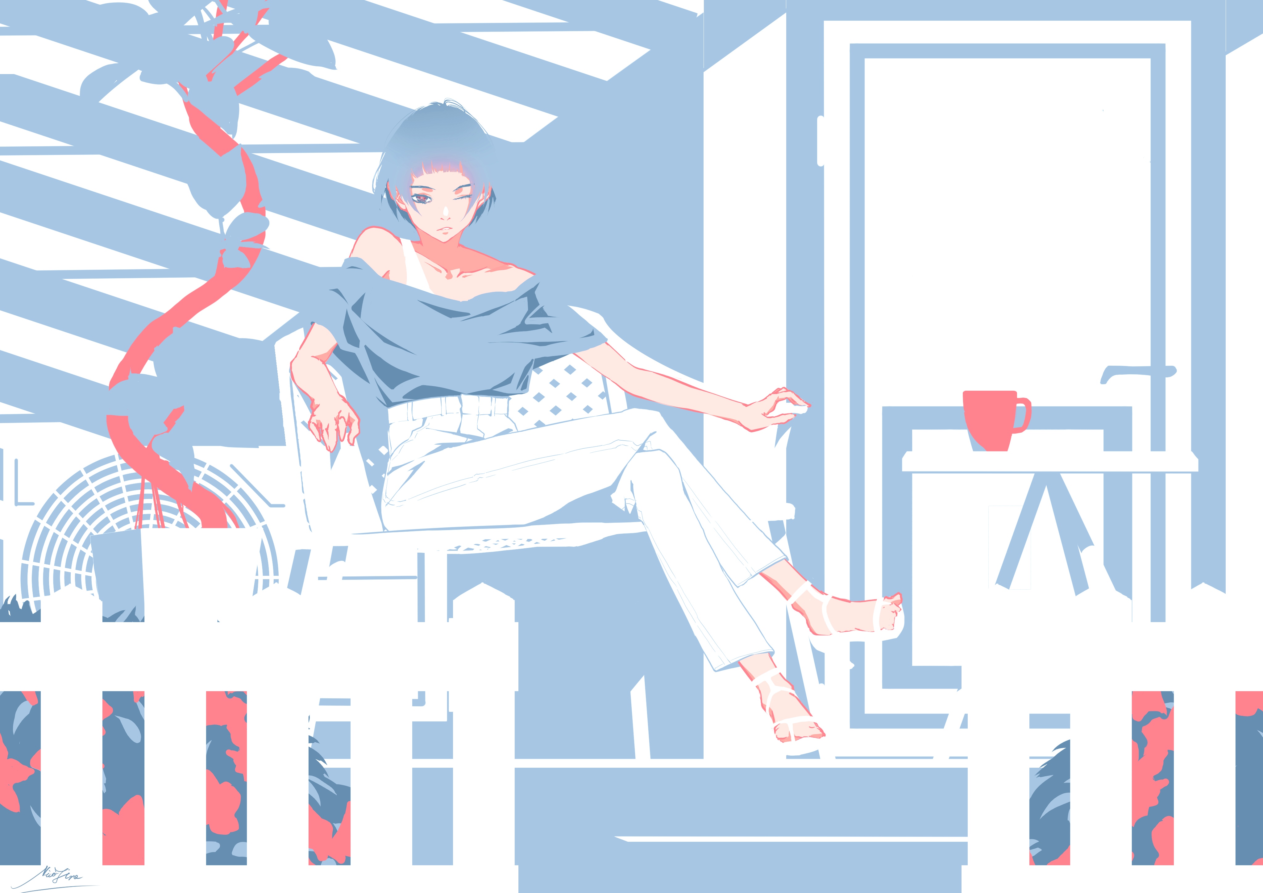 4K Nico Tina sitting on a chair HD Wallpaper