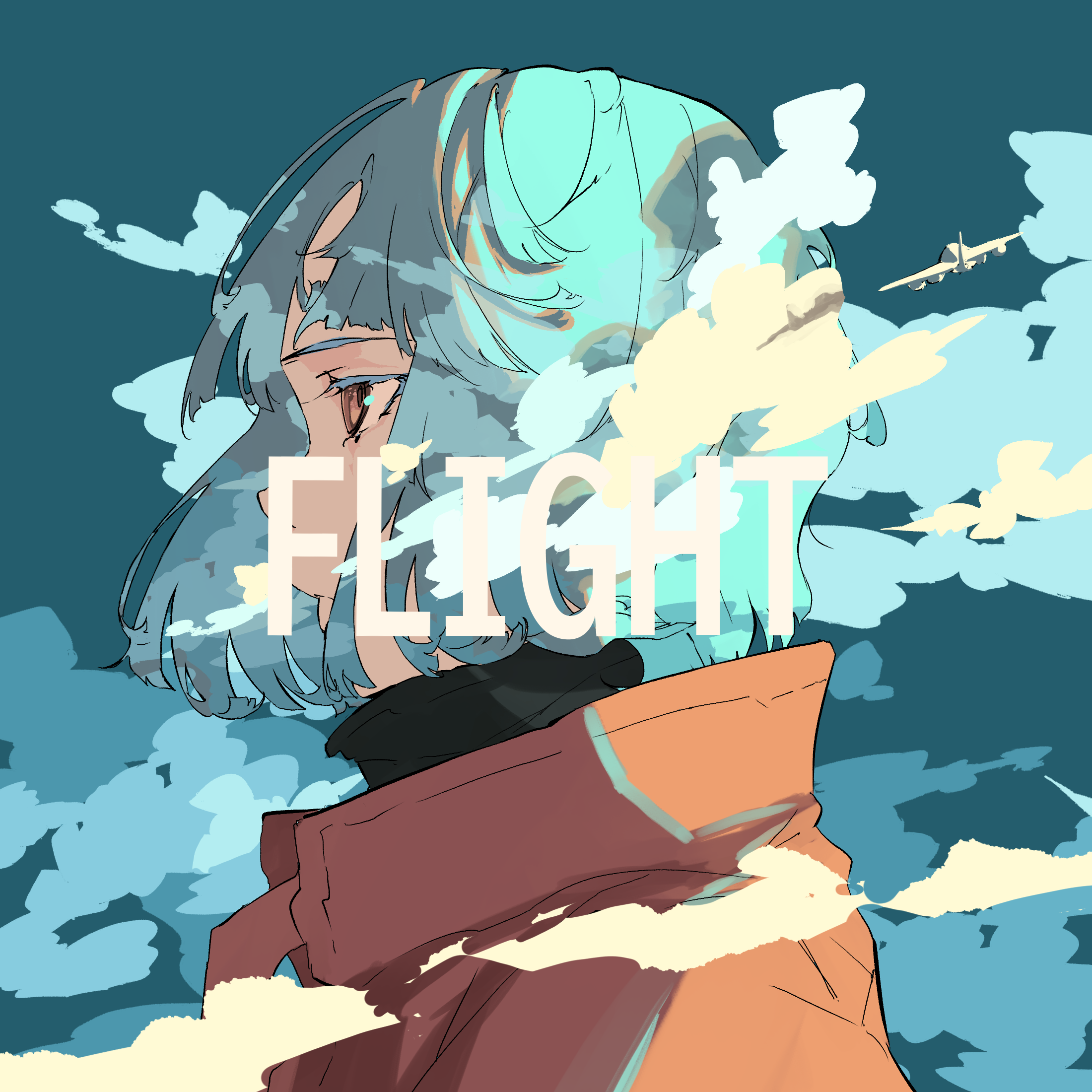 Nico Tina with Blue Hair in the Clouds HD Wallpaper