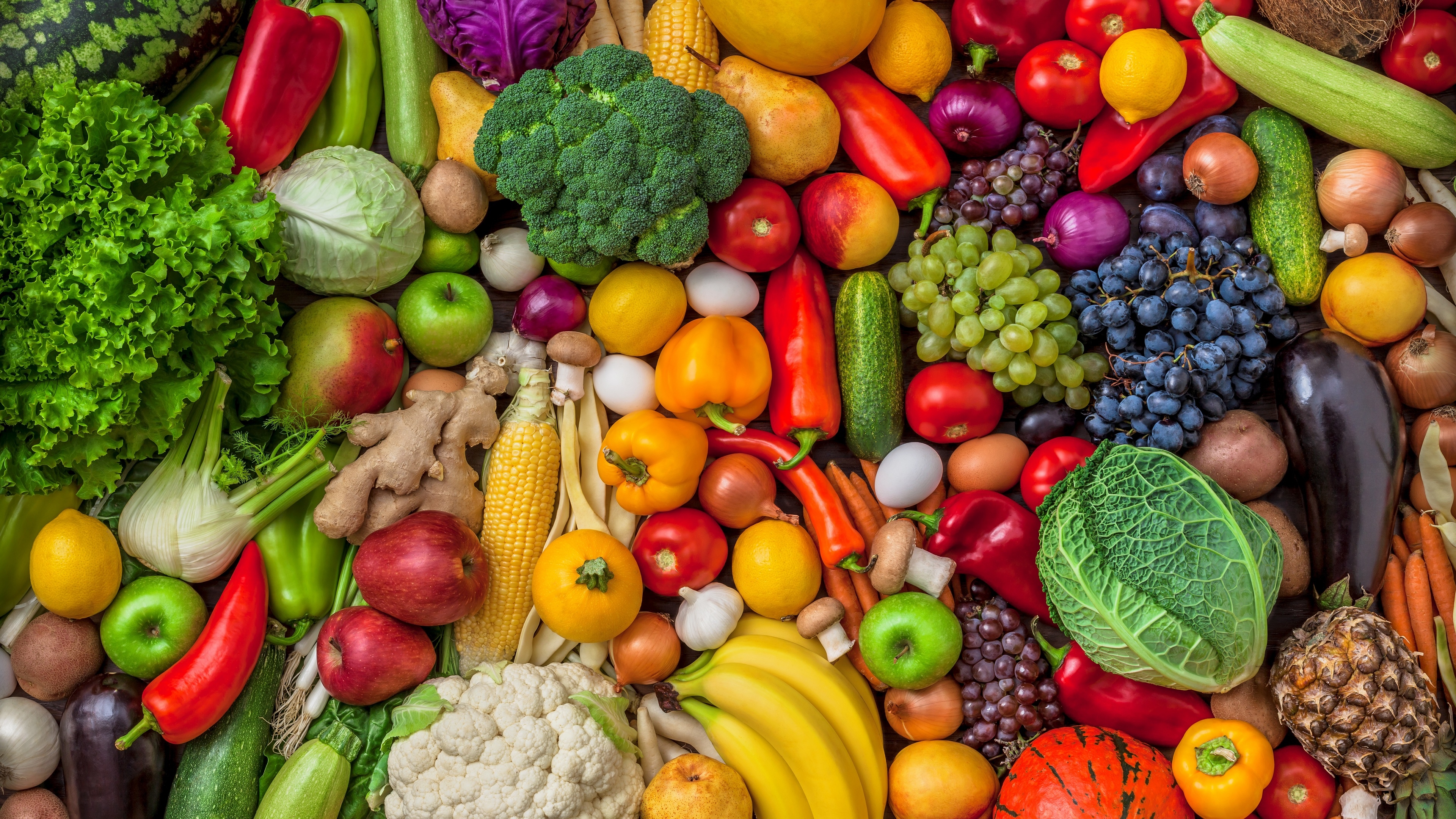 4K Still Life of Vegetables and Fruit HD Wallpaper
