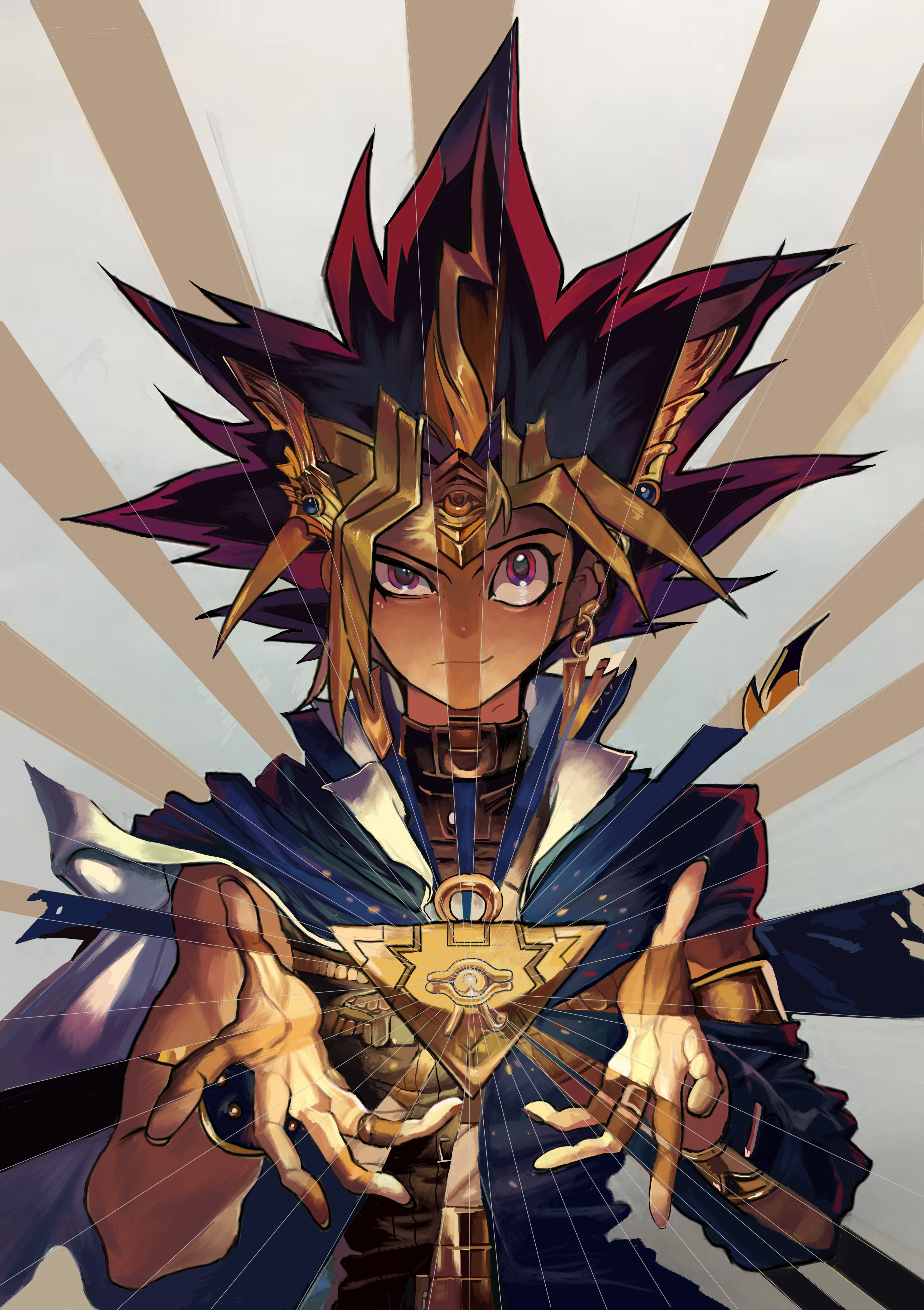 Yami Yugi from Yu-Gi-Oh! with Millennium Puzzle HD Phone Wallpaper