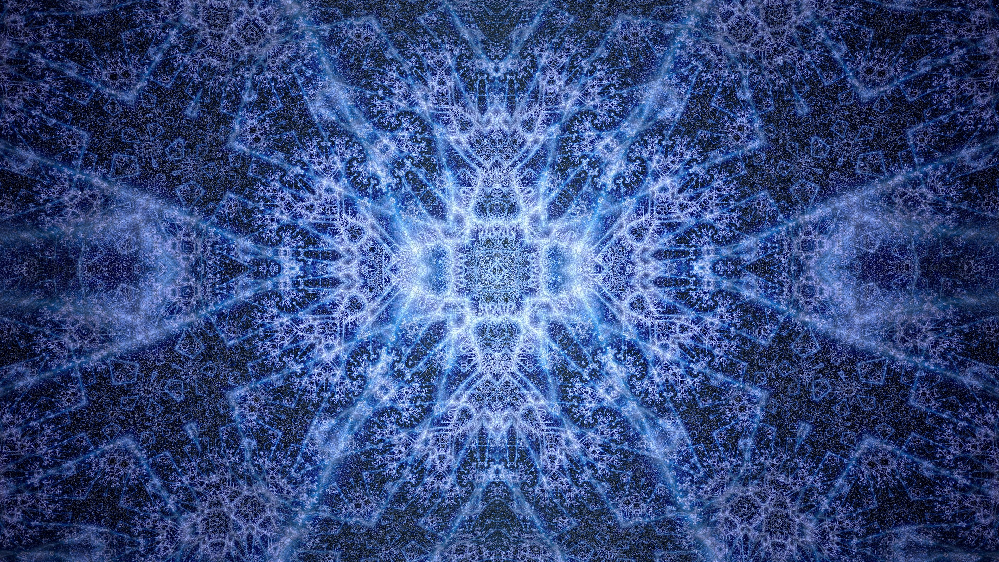Abstract Blue Fractal Pattern HD Wallpaper