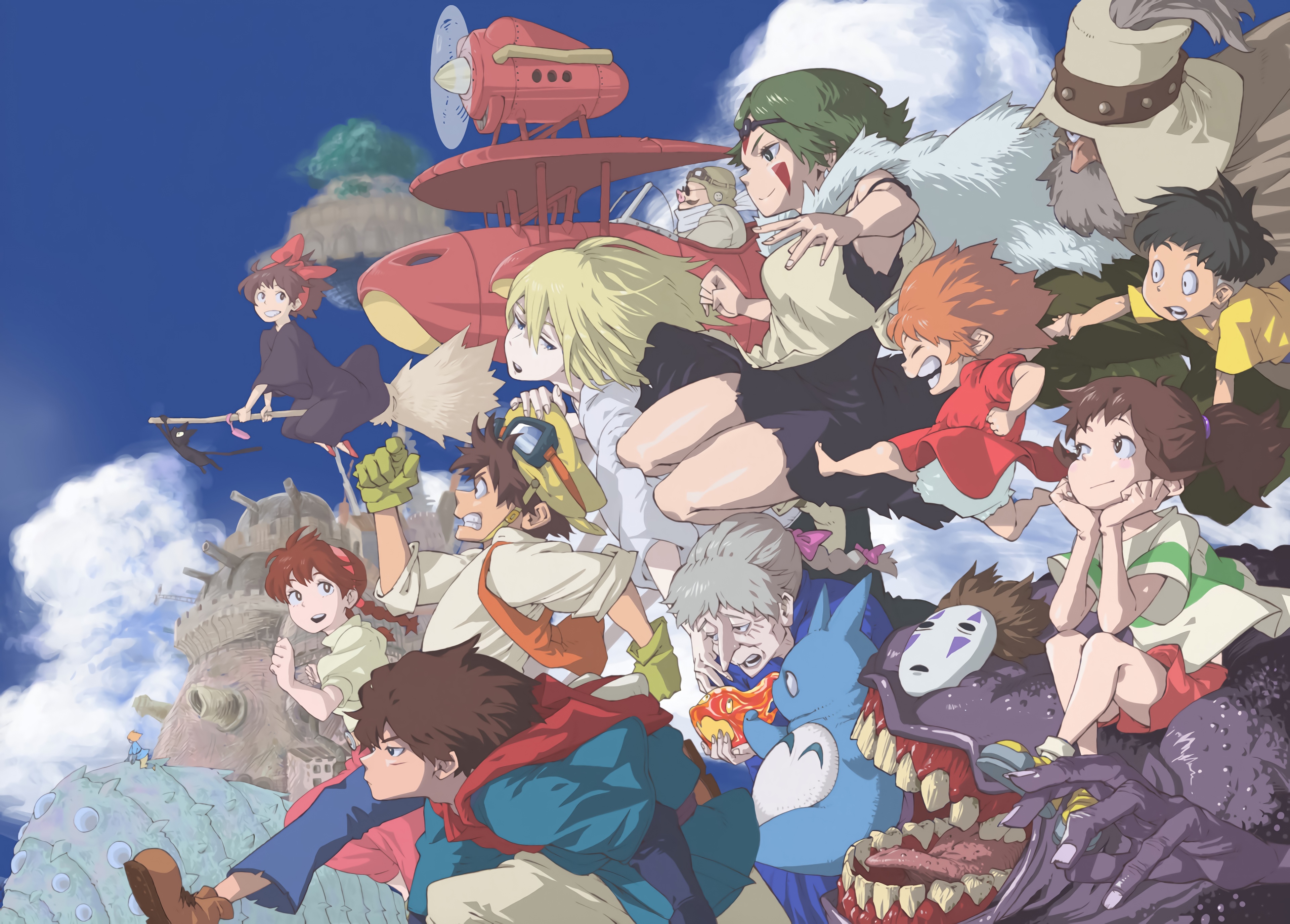 Studio Ghibli Characters Crossover HD Wallpaper
