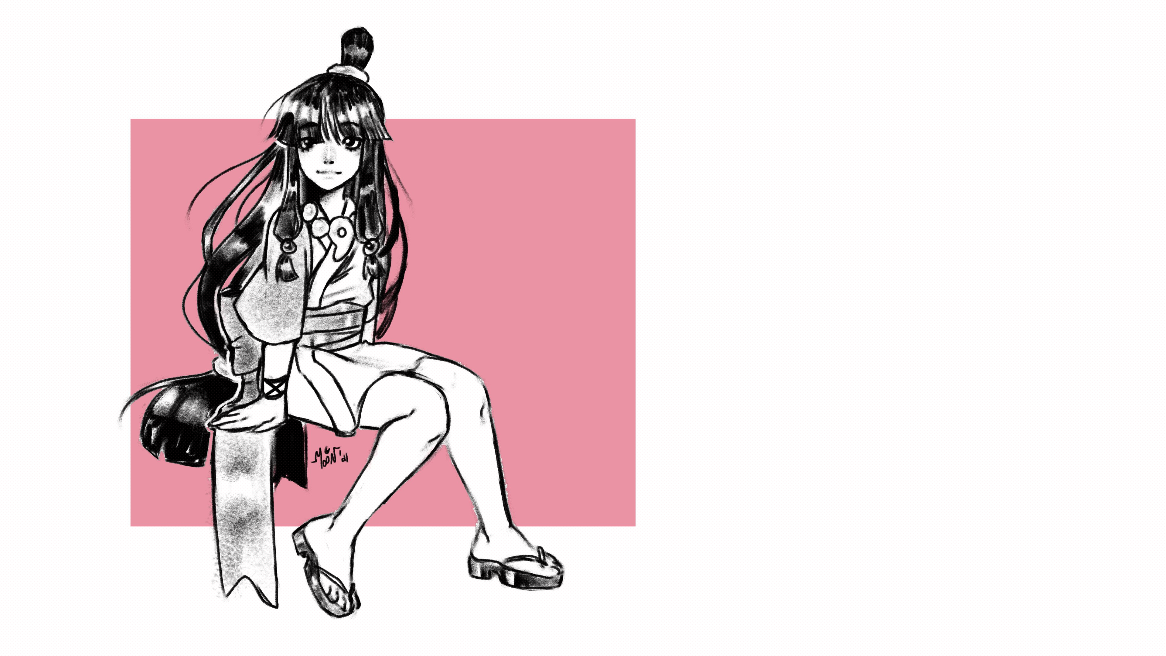 Maya Fey sitting on a block HD Wallpaper