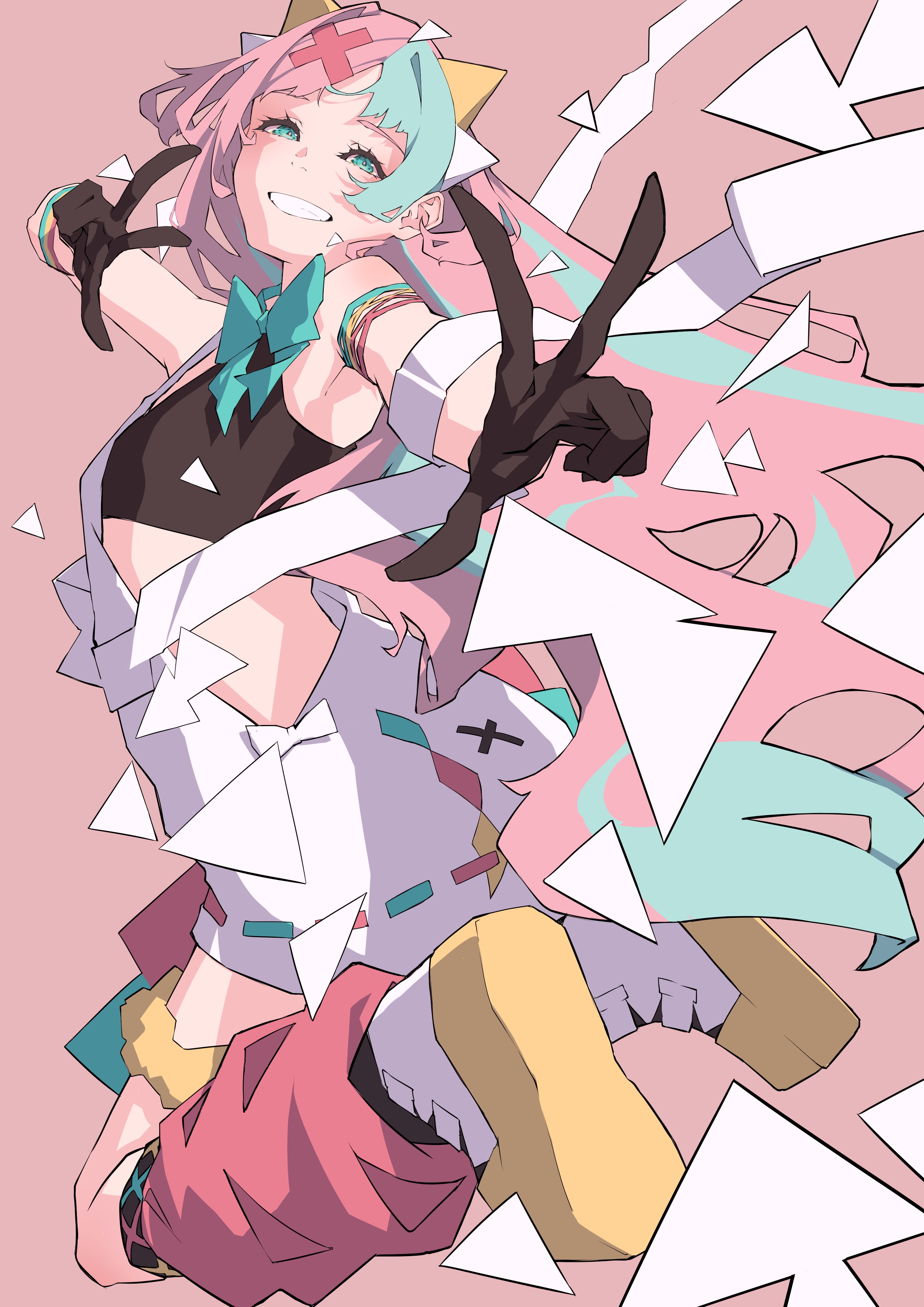 Nico Tina with two-tone hair and colorful outfit HD Phone Wallpaper