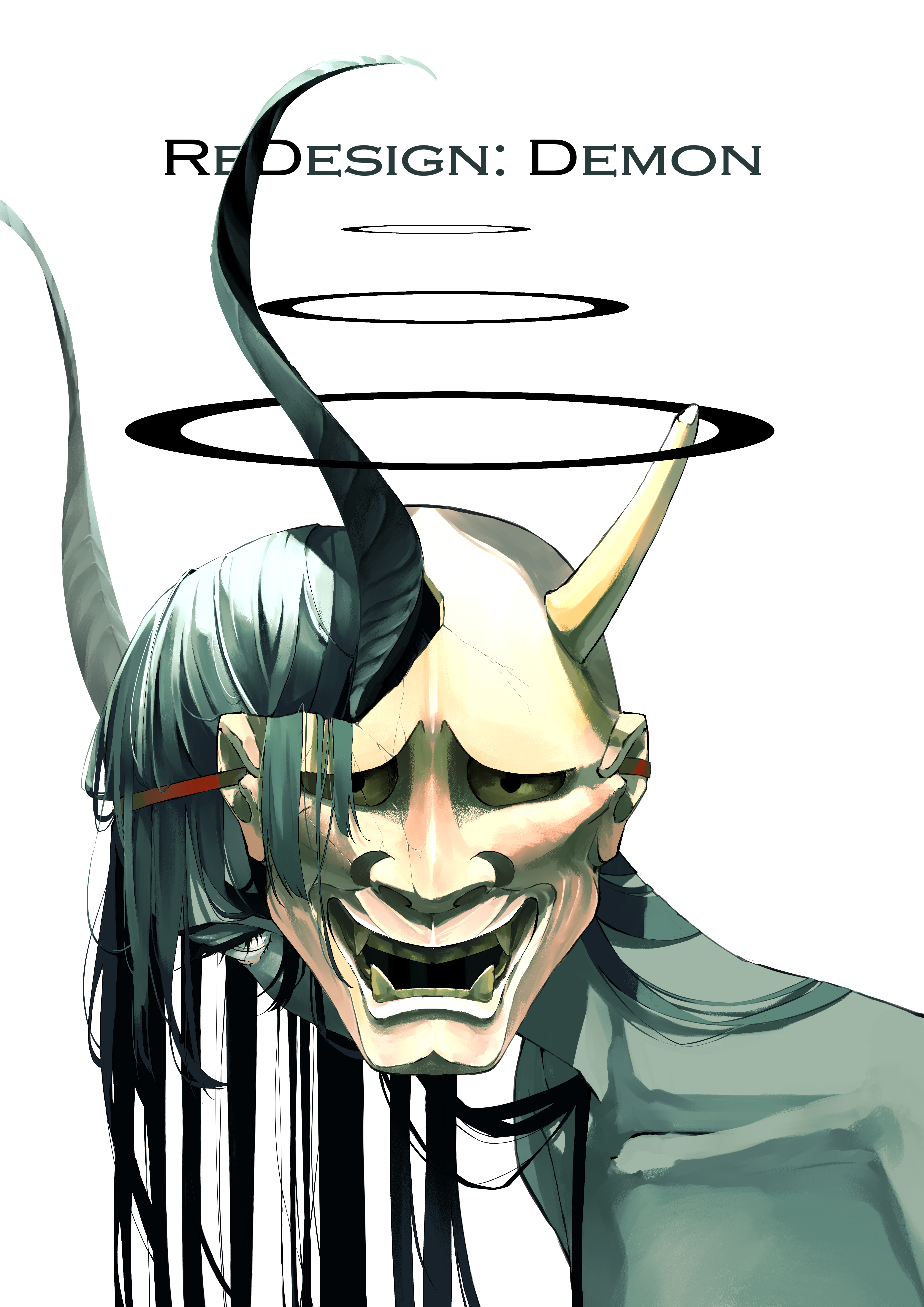 Redesign: Demon with Horns and Halo HD Phone Wallpaper