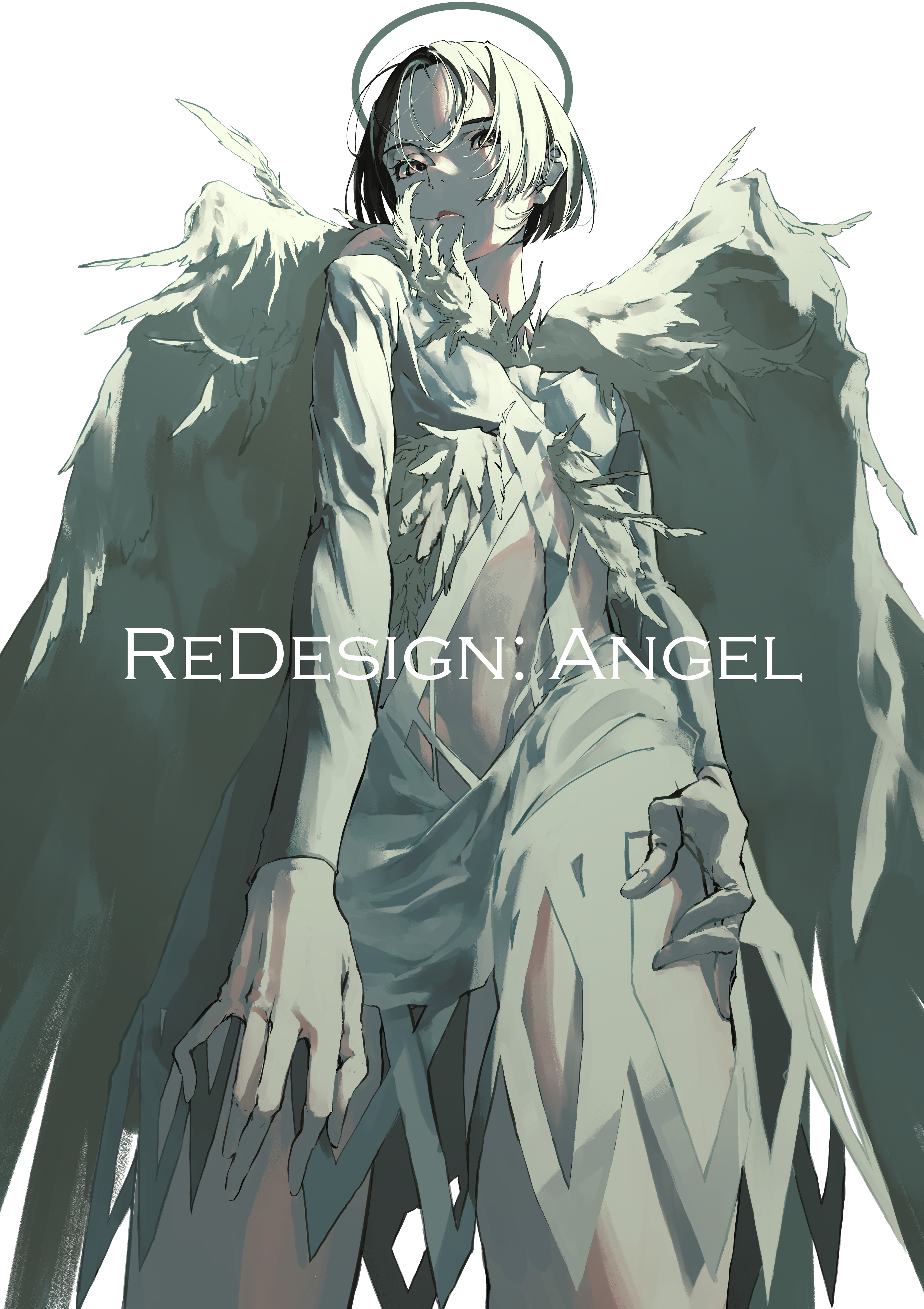 Redesign: Angel anime girl with wings HD Phone Wallpaper