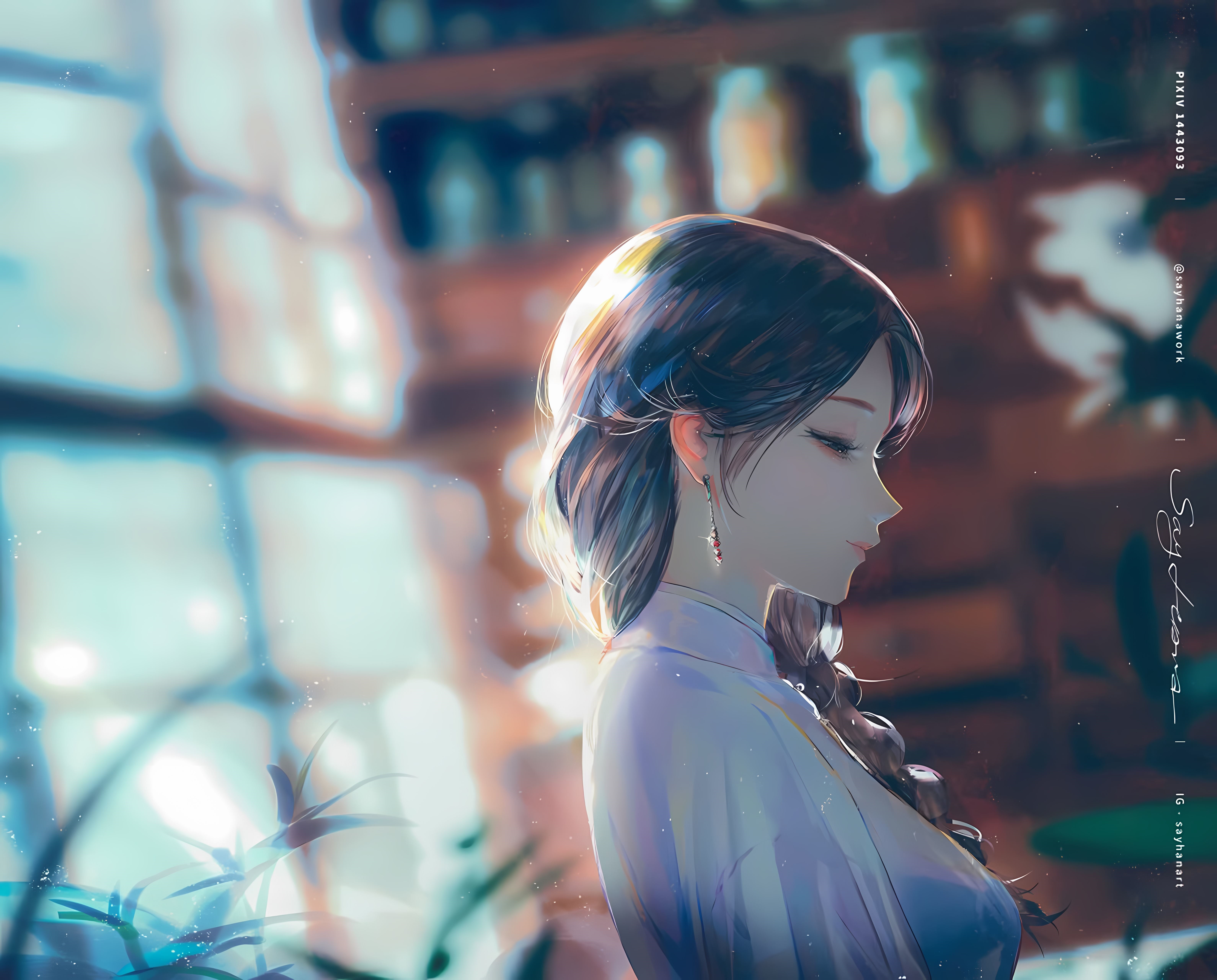 4K artwork of a woman in traditional dress HD Wallpaper