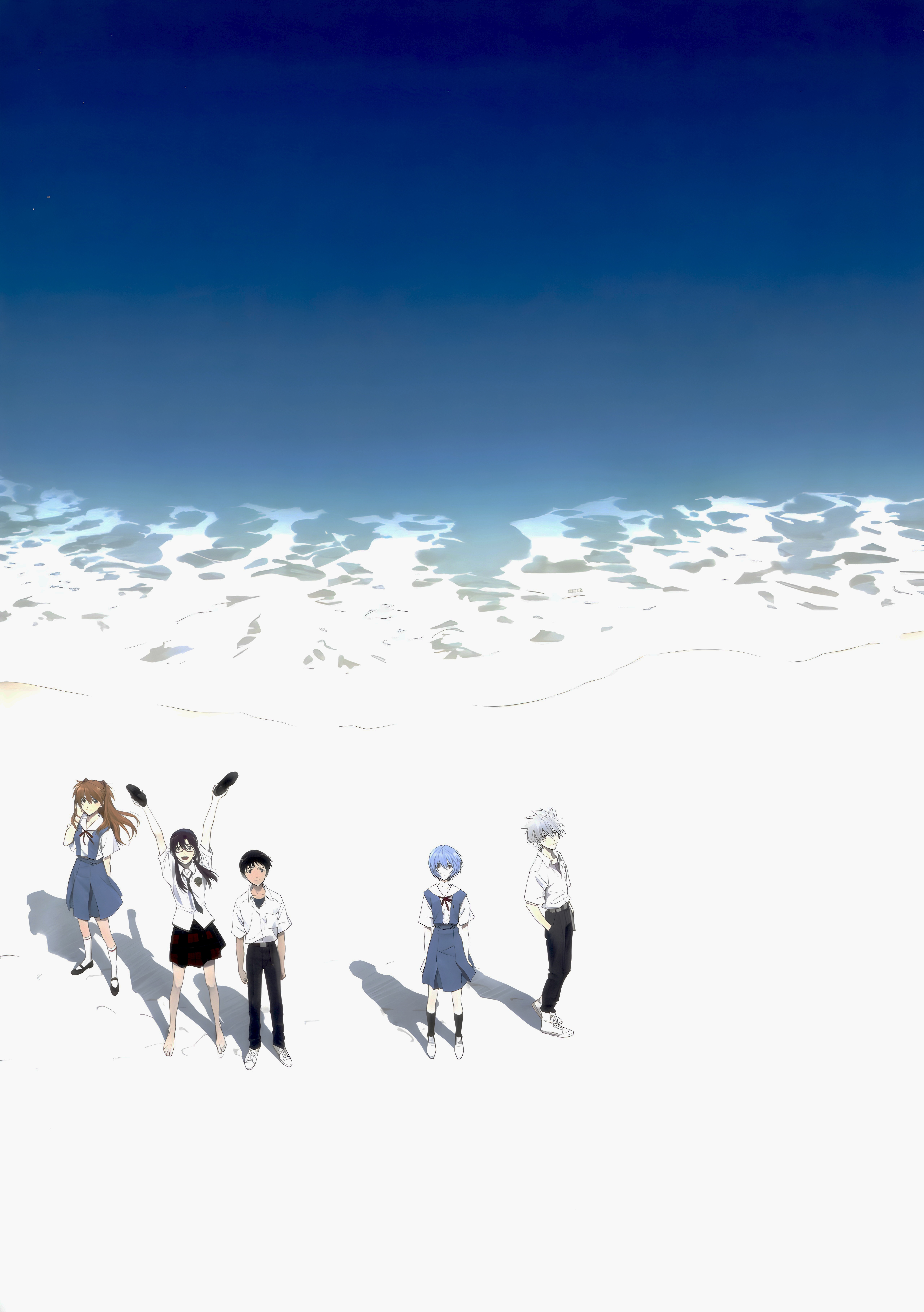 Neon Genesis Evangelion: 3.0+1.0 Thrice Upon a Time Beach Scene HD Phone Wallpaper