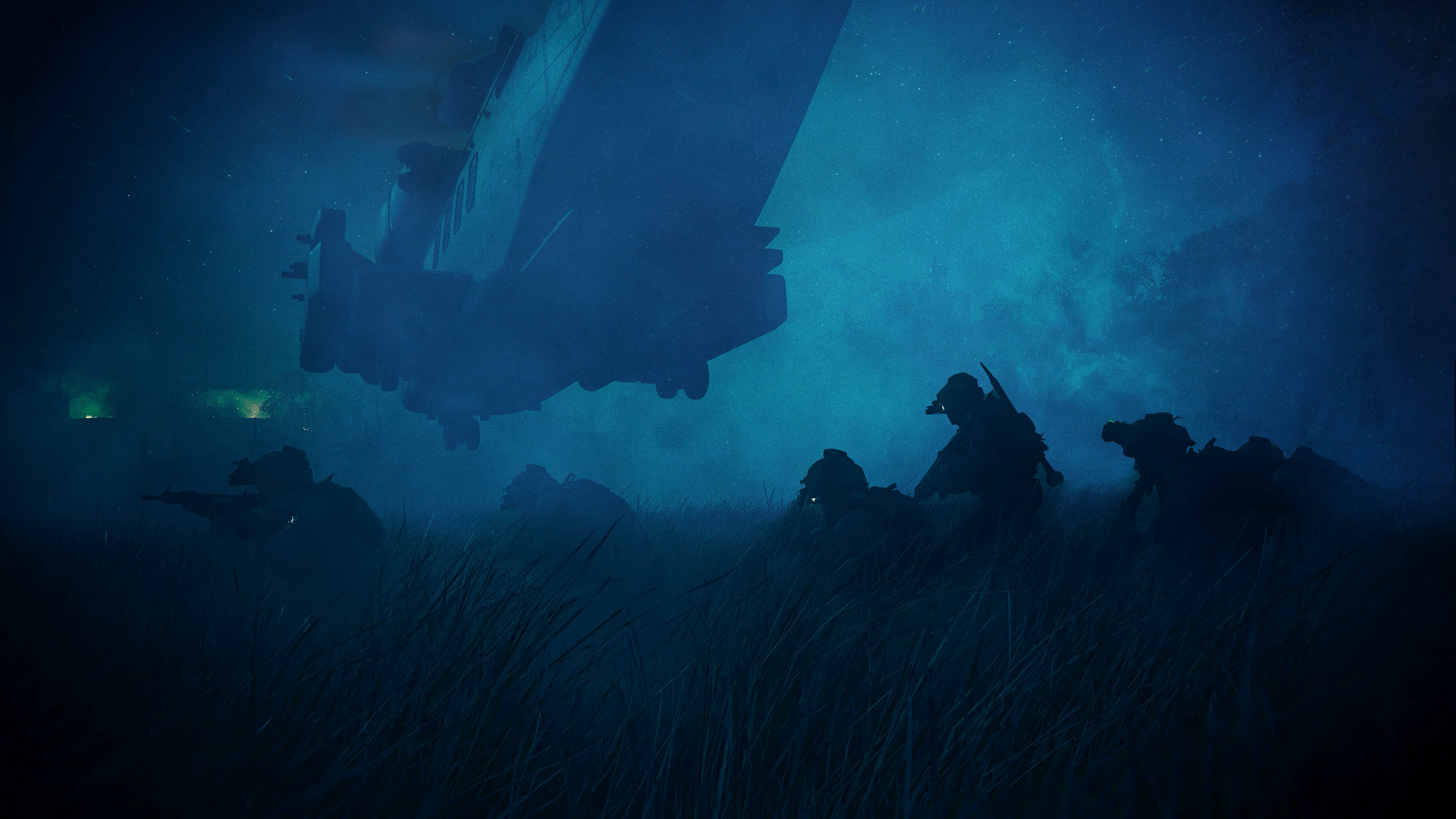 Call of Duty: Modern Warfare 2 soldiers under a helicopter HD Wallpaper