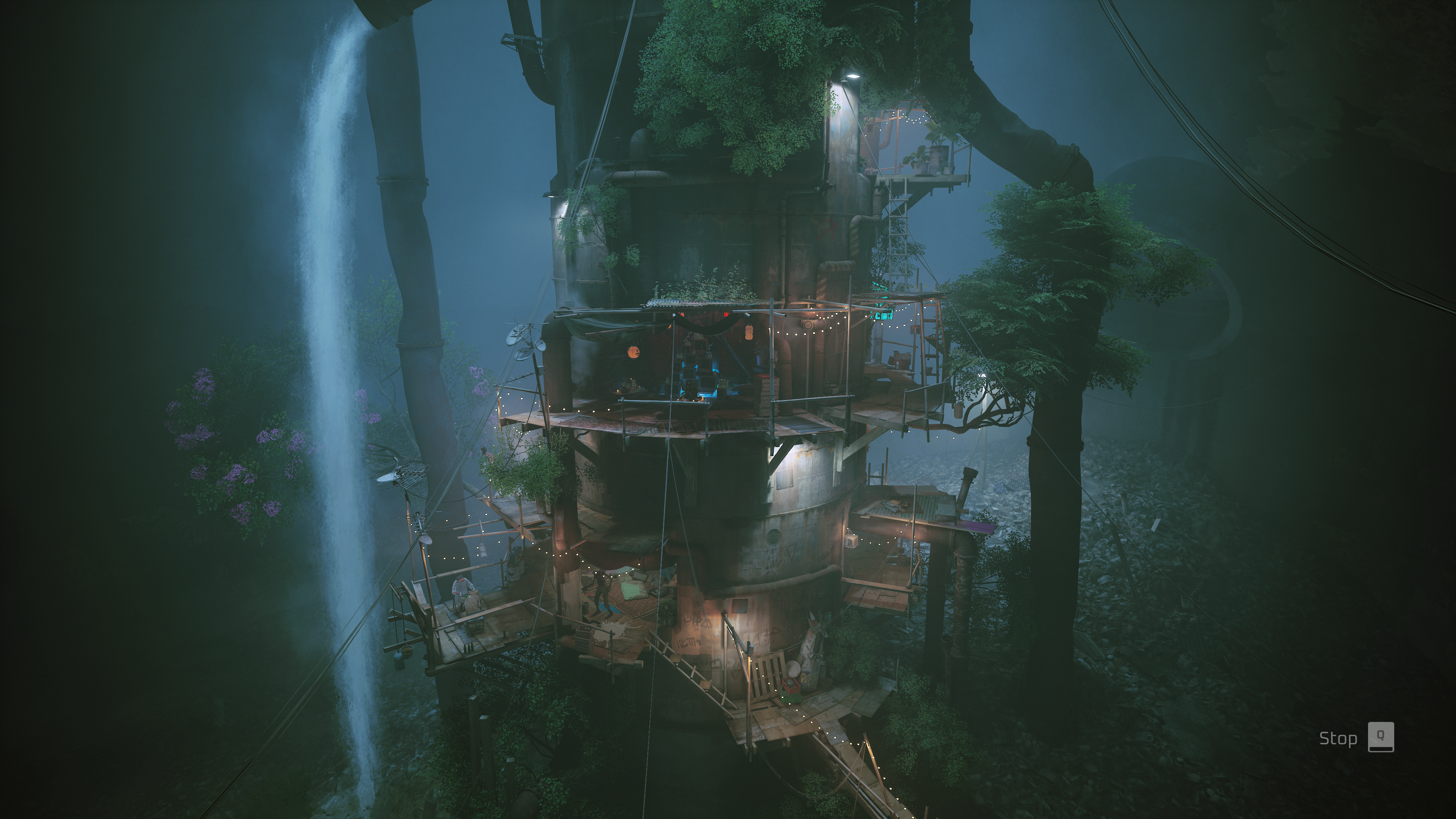 Stray video game animals in a treehouse HD Wallpaper