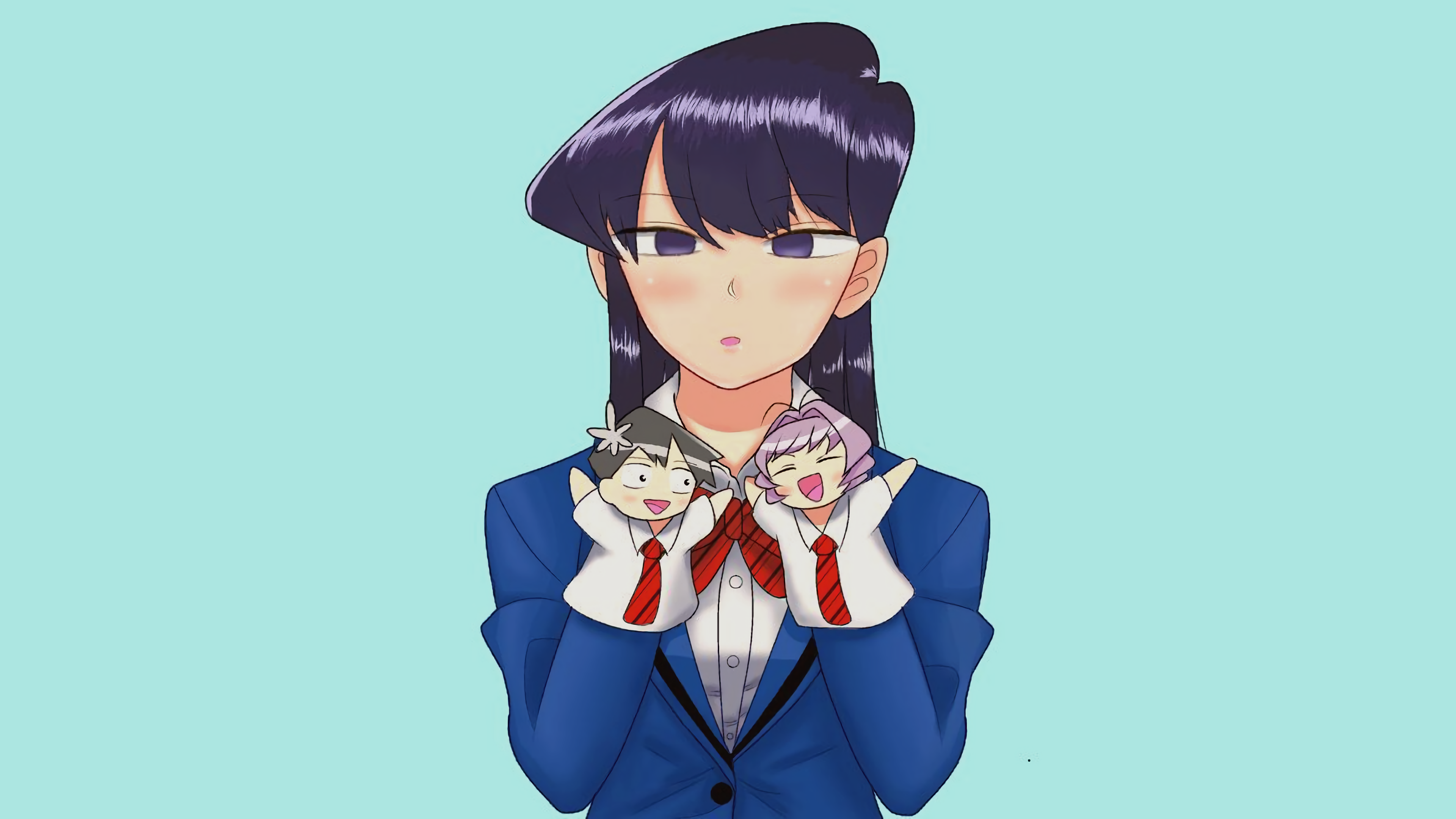 Komi-san wa, Komi Shouko with Tadano and Najimi puppets HD Wallpaper