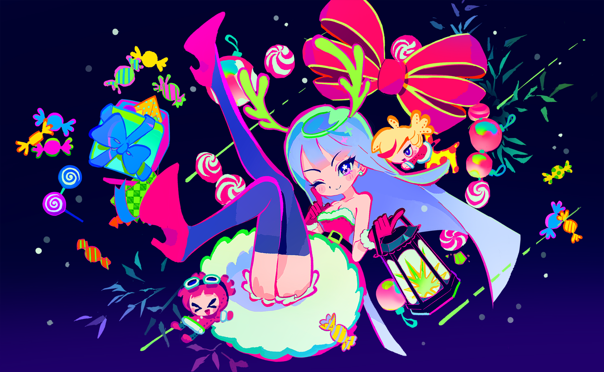 MuseDash girl with candy and gifts HD Wallpaper