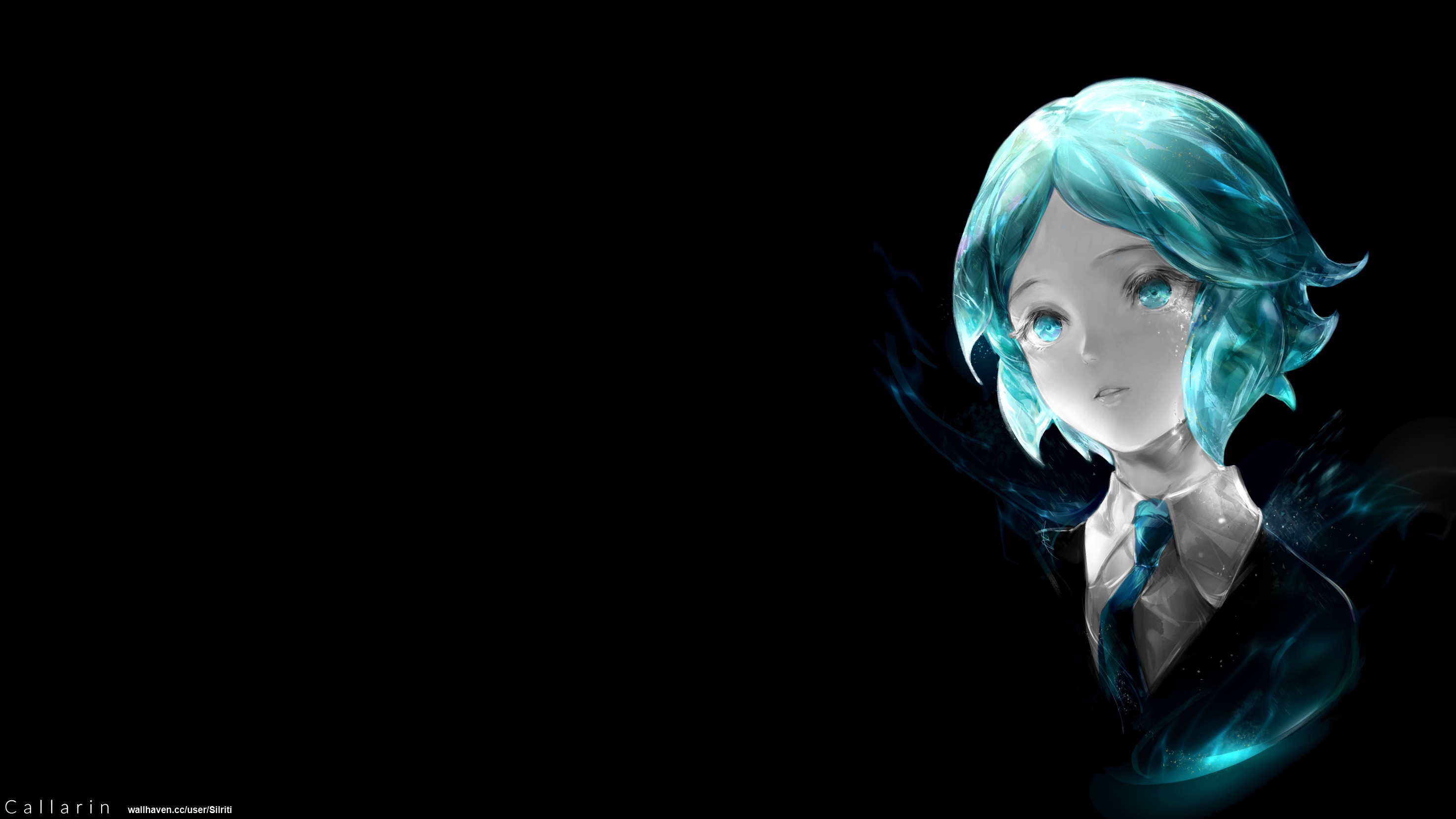 Phos from Houseki no Kuni with blue hair HD Wallpaper