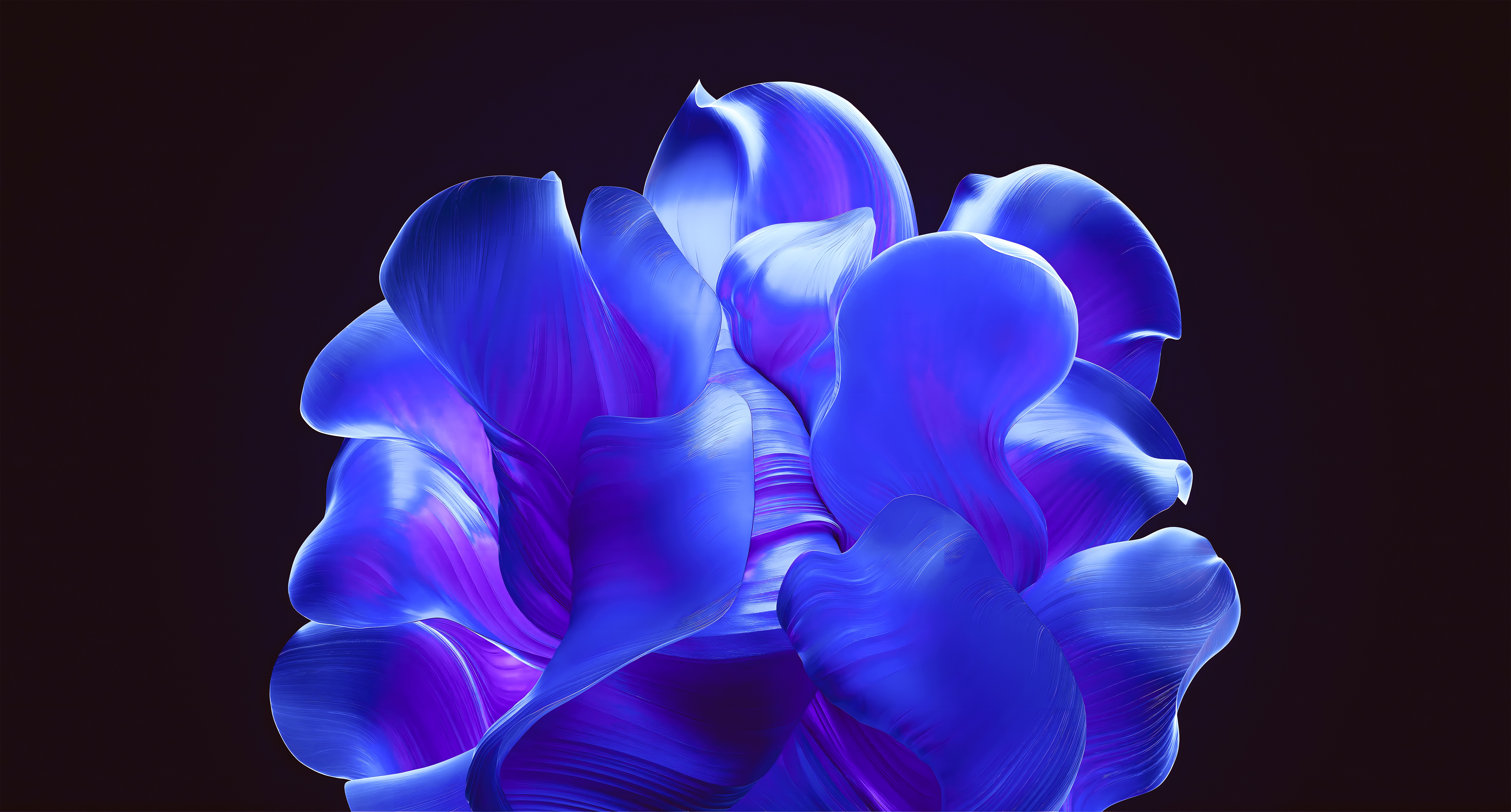 4K Windows 11 abstract blue flower HD Wallpaper