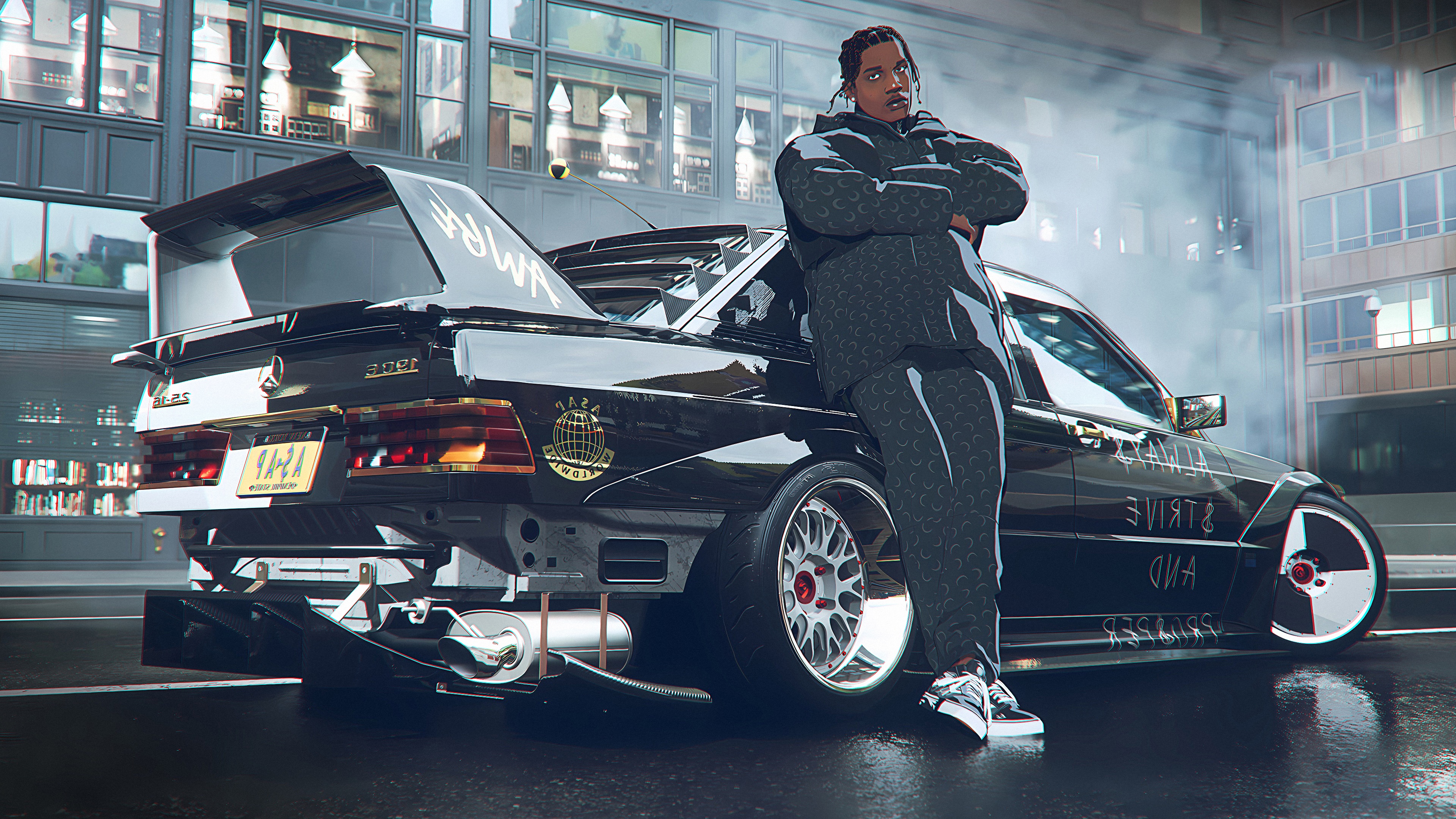 Need for Speed Unbound: A$AP Rocky with Mercedes-Benz 190E HD Wallpaper