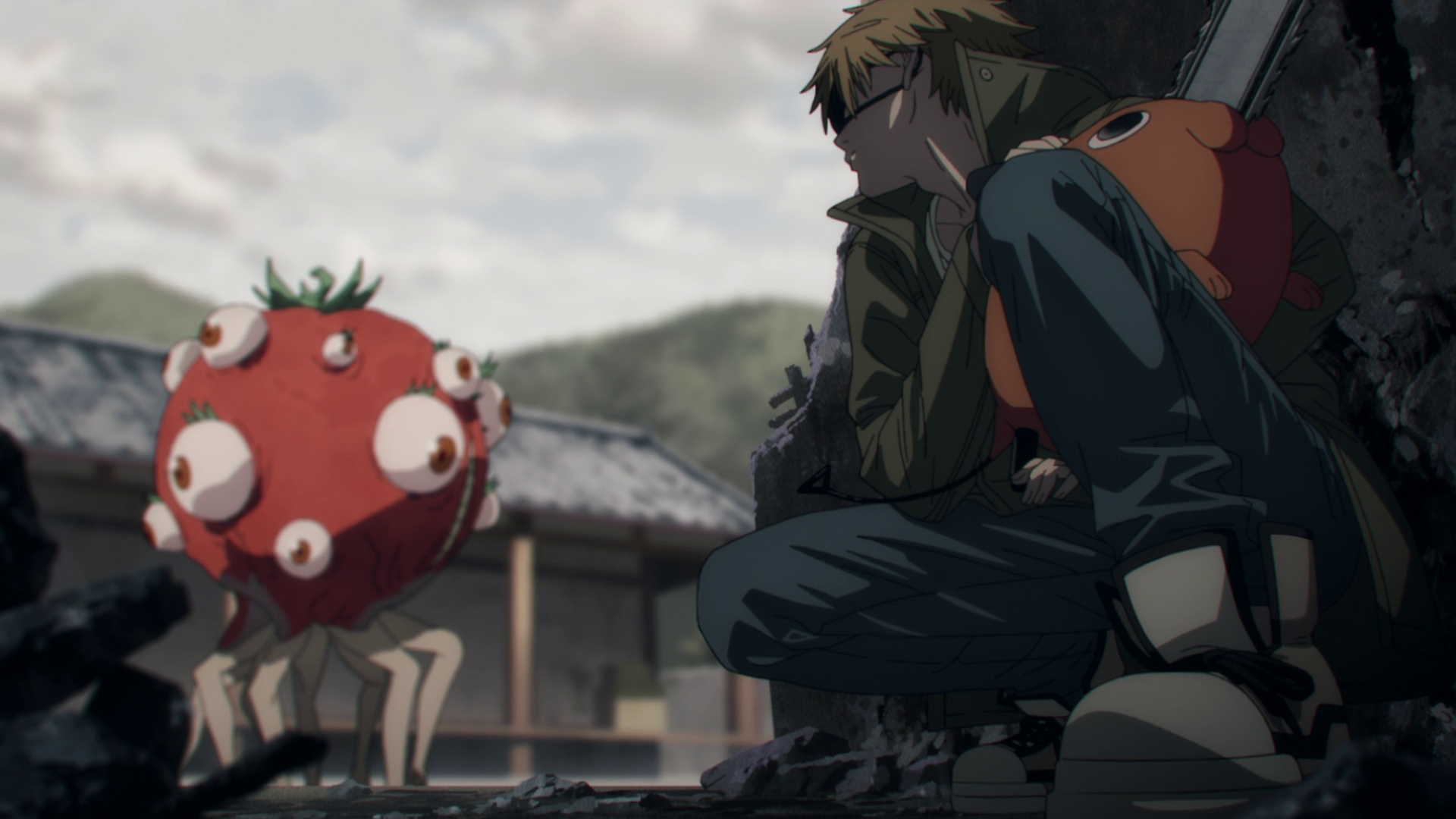 Chainsaw Man: Denji and a Strawberry Devil HD Wallpaper