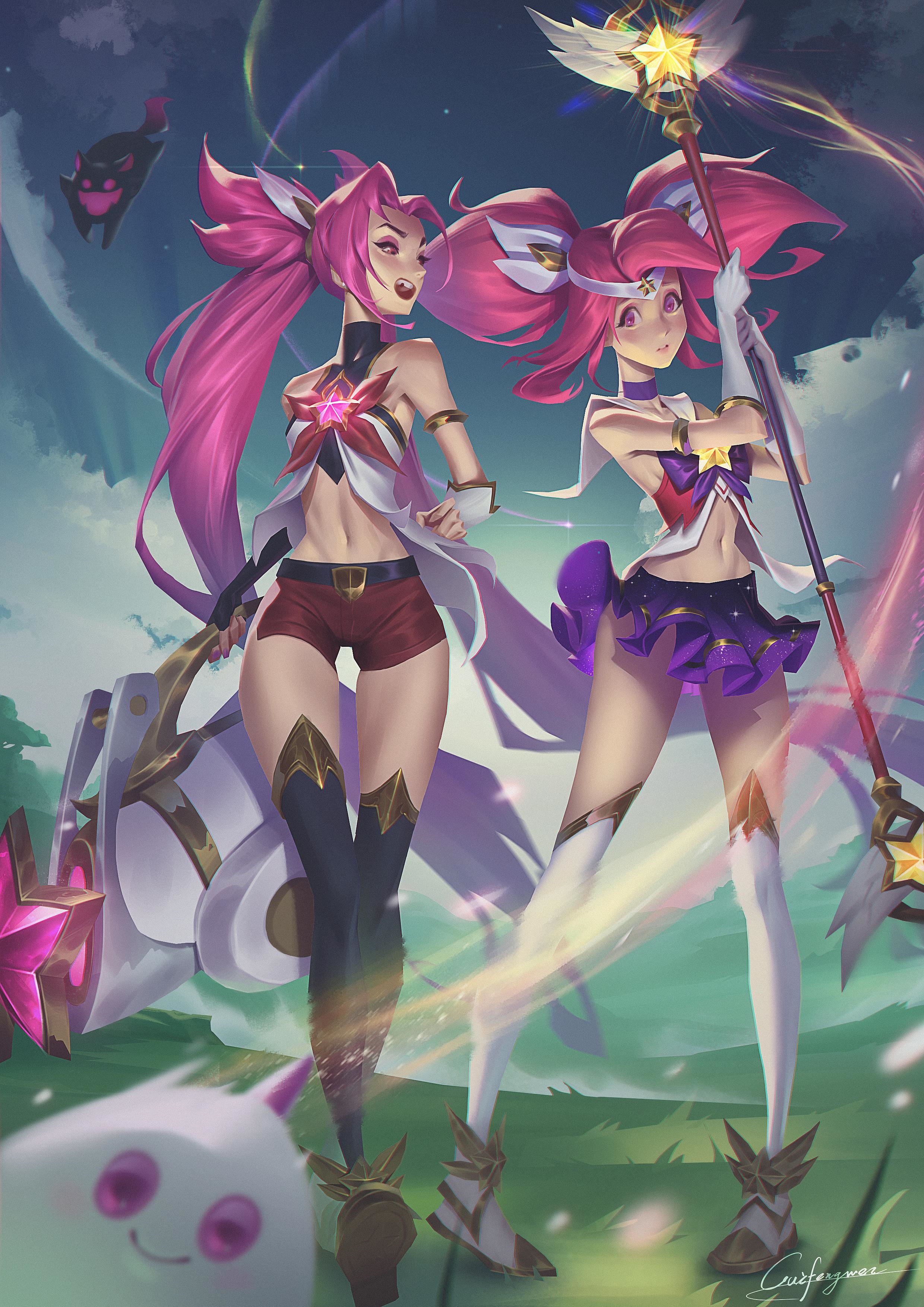 Star Guardian Jinx and Lux from League of Legends HD Phone Wallpaper