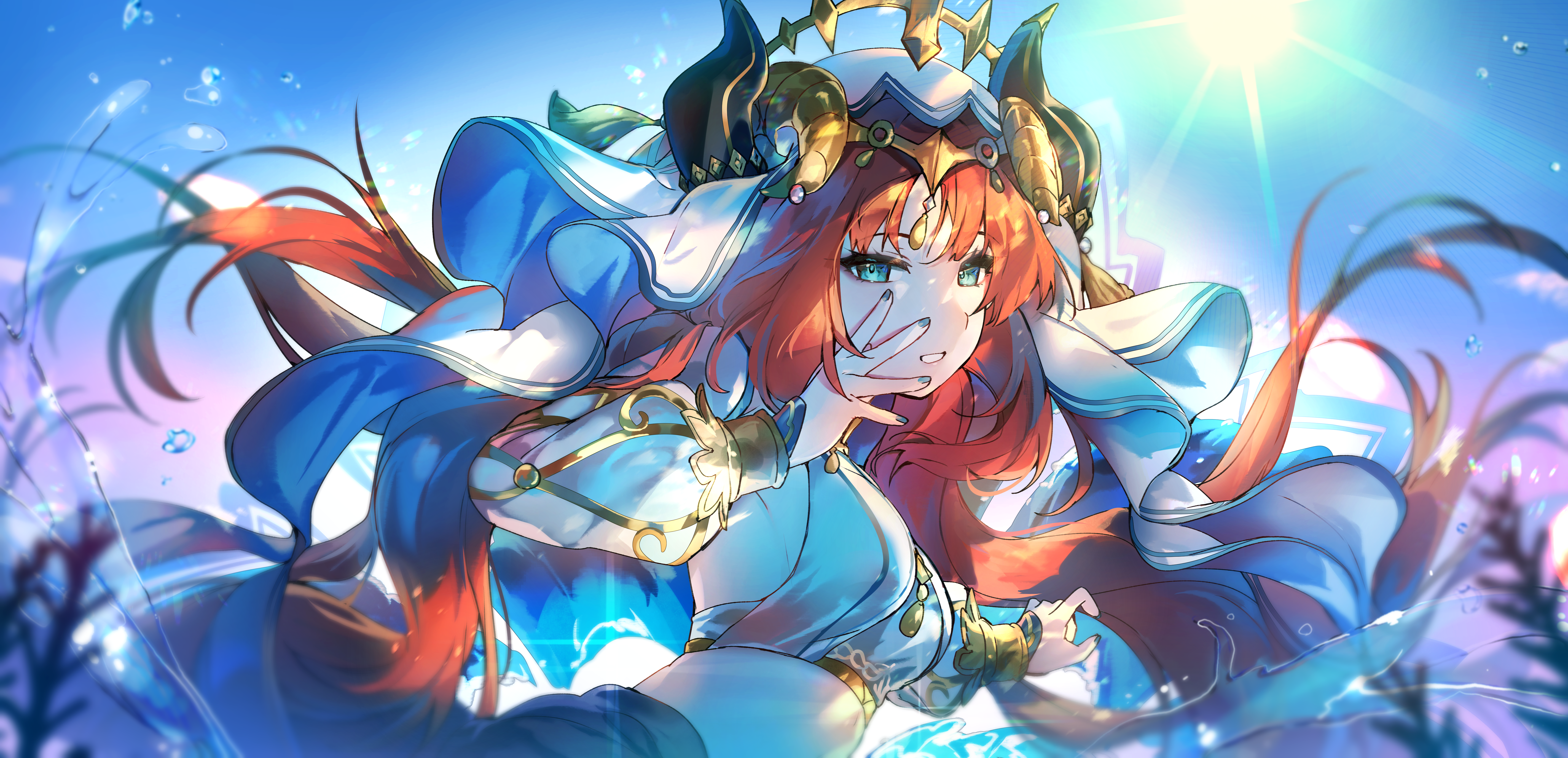 4K Genshin Impact Nilou with Blue Eyes and Horns HD Wallpaper
