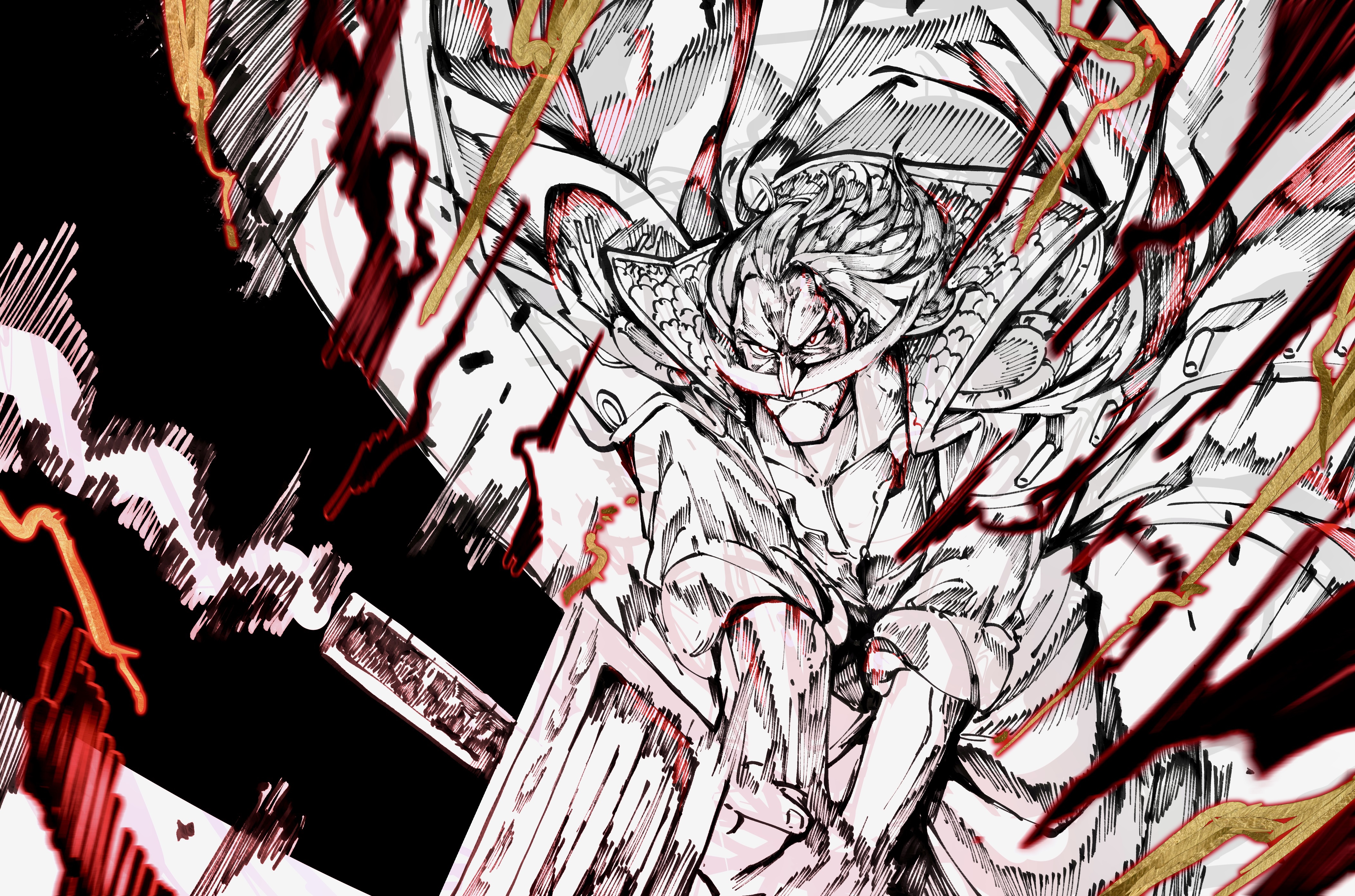 4K One Piece fan art of Whitebeard HD Wallpaper