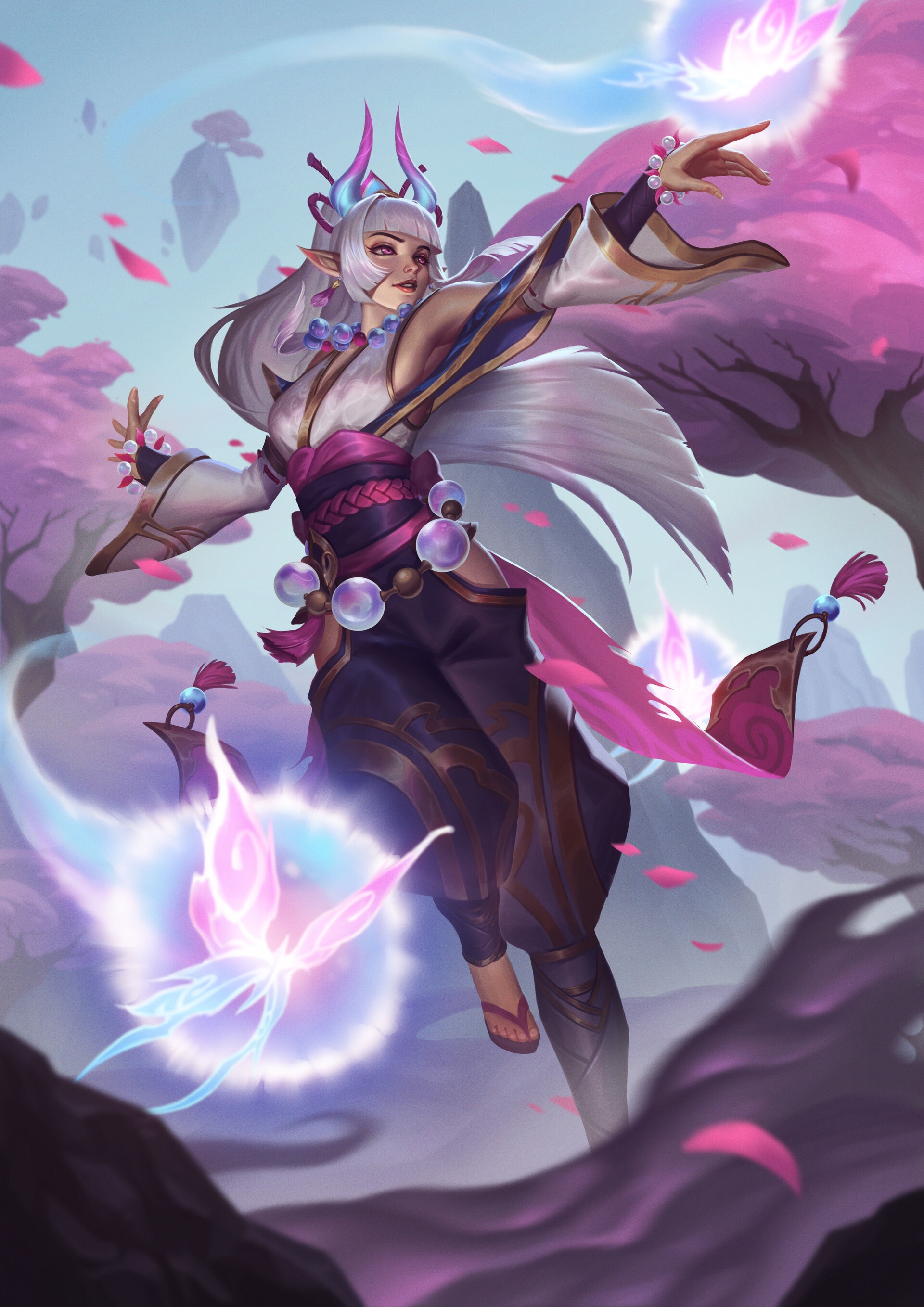Spirit Blossom Syndra from League of Legends HD Phone Wallpaper