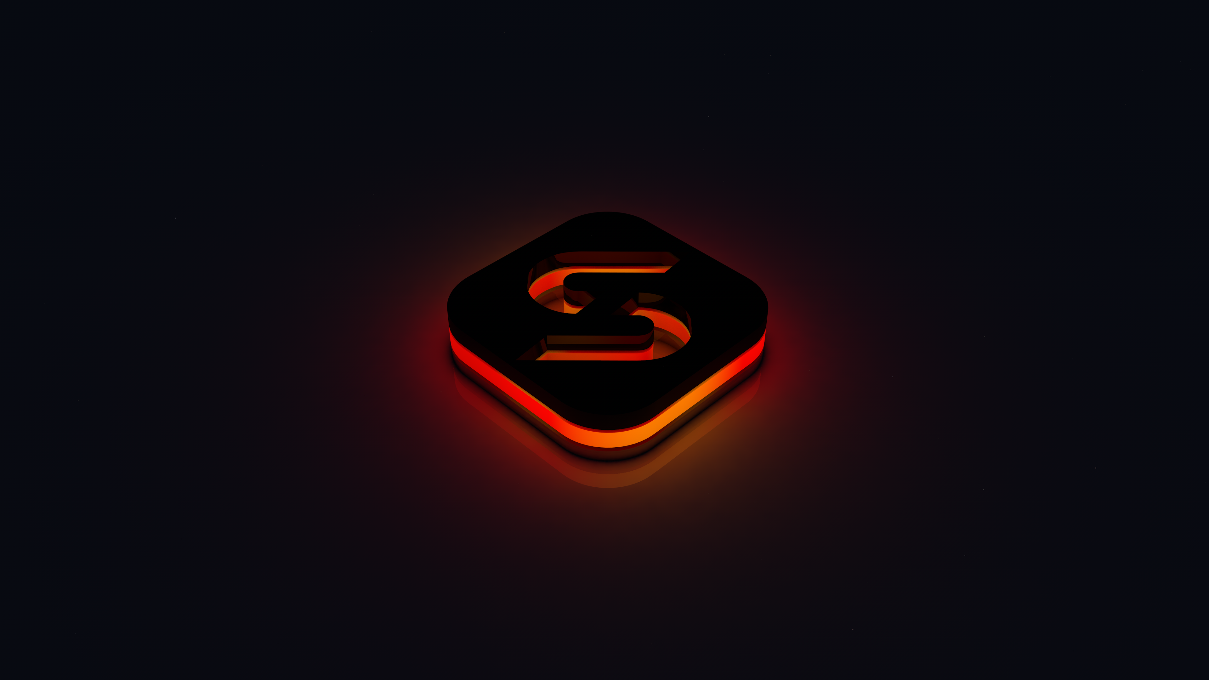3D logo with red and orange glow HD Wallpaper